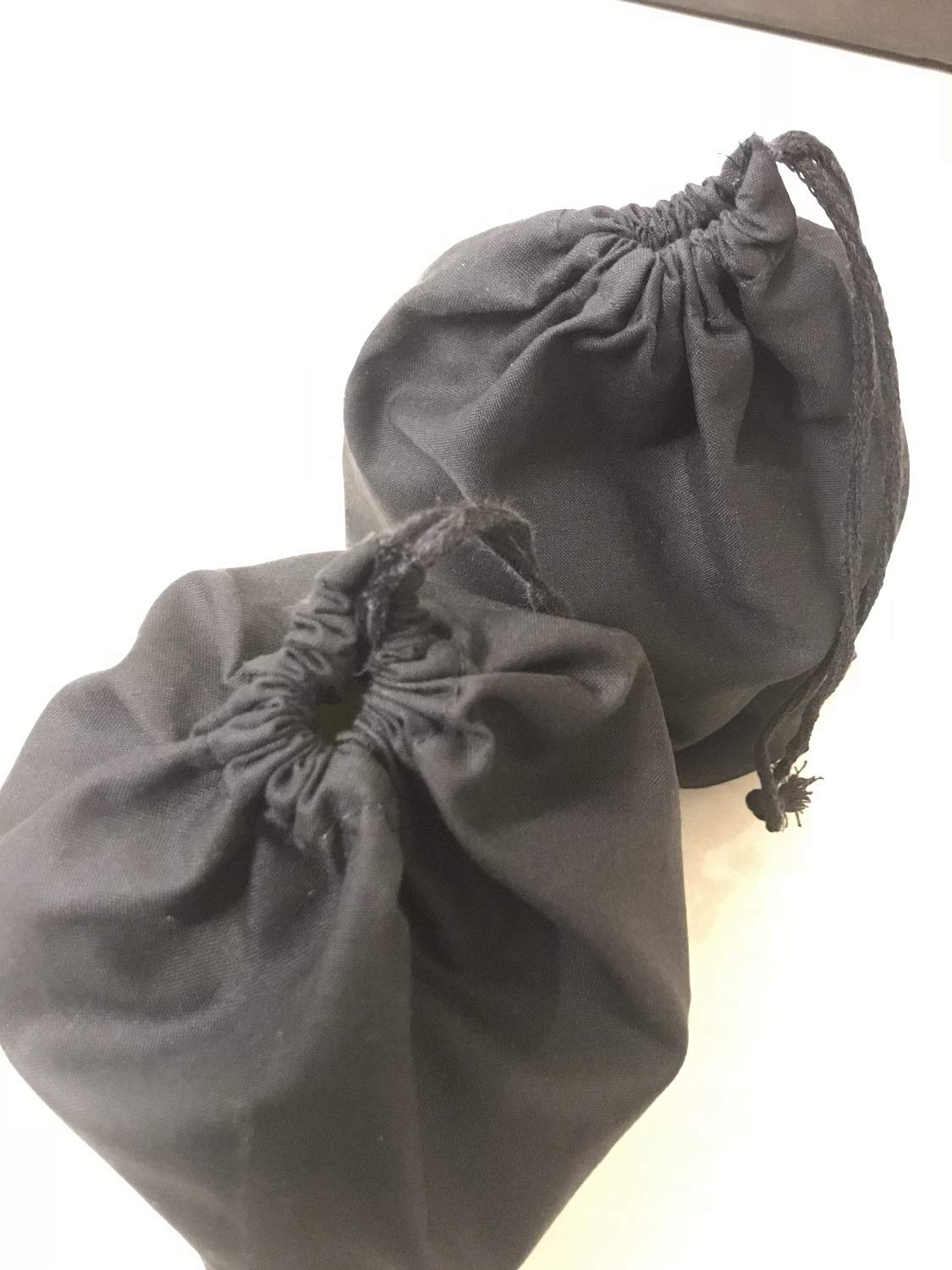 Reusable Produce Eco Friendly 12X16 Inches Cotton Single Drawstring Muslin Bags Premium Quality Black Color- 100 Count Pack