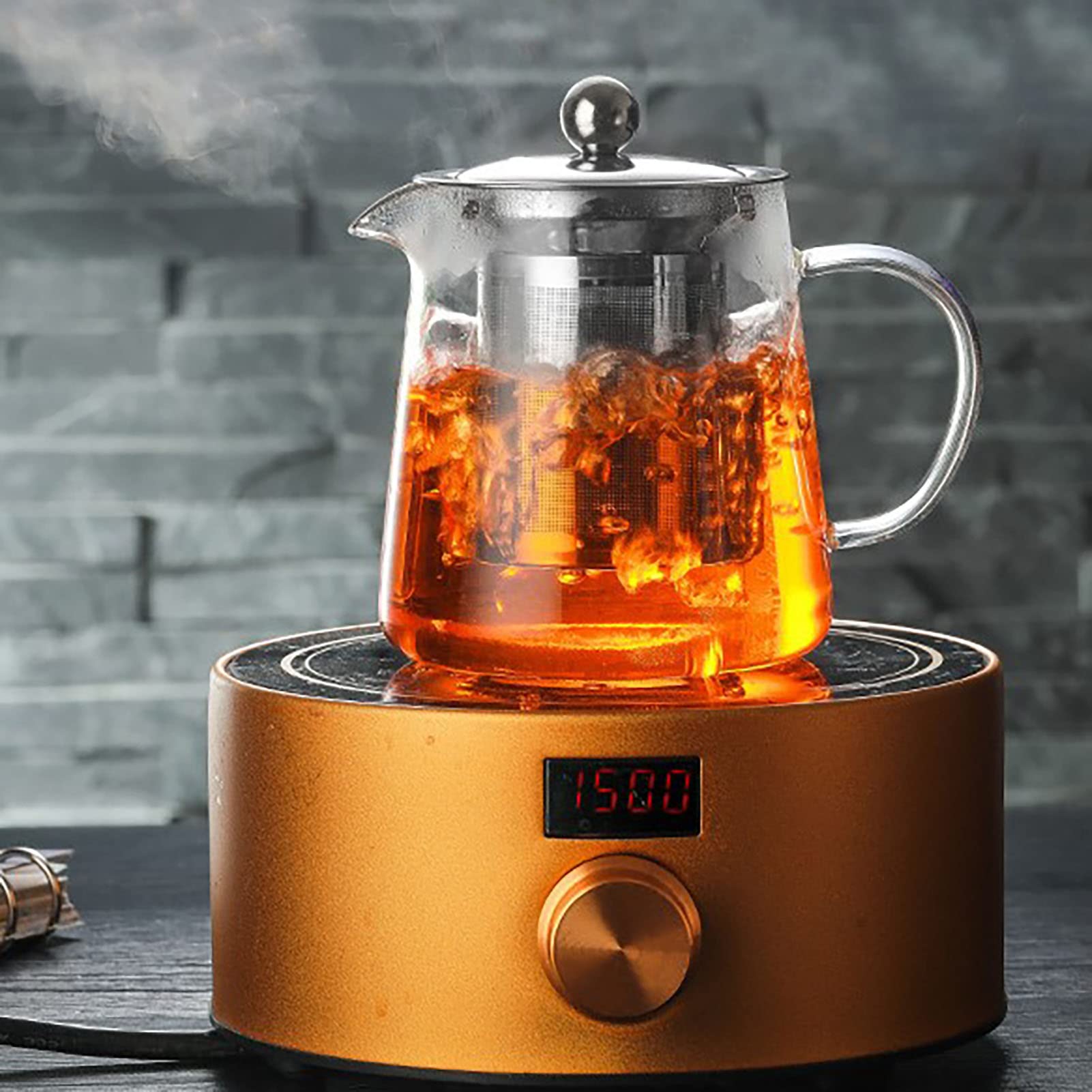 1300Ml(44Oz) Glass Teapot With Removable Infuser High Borosilicate Heat Resistant Glass Tea Kettle Infuser Stovetop Safe Tea Ket