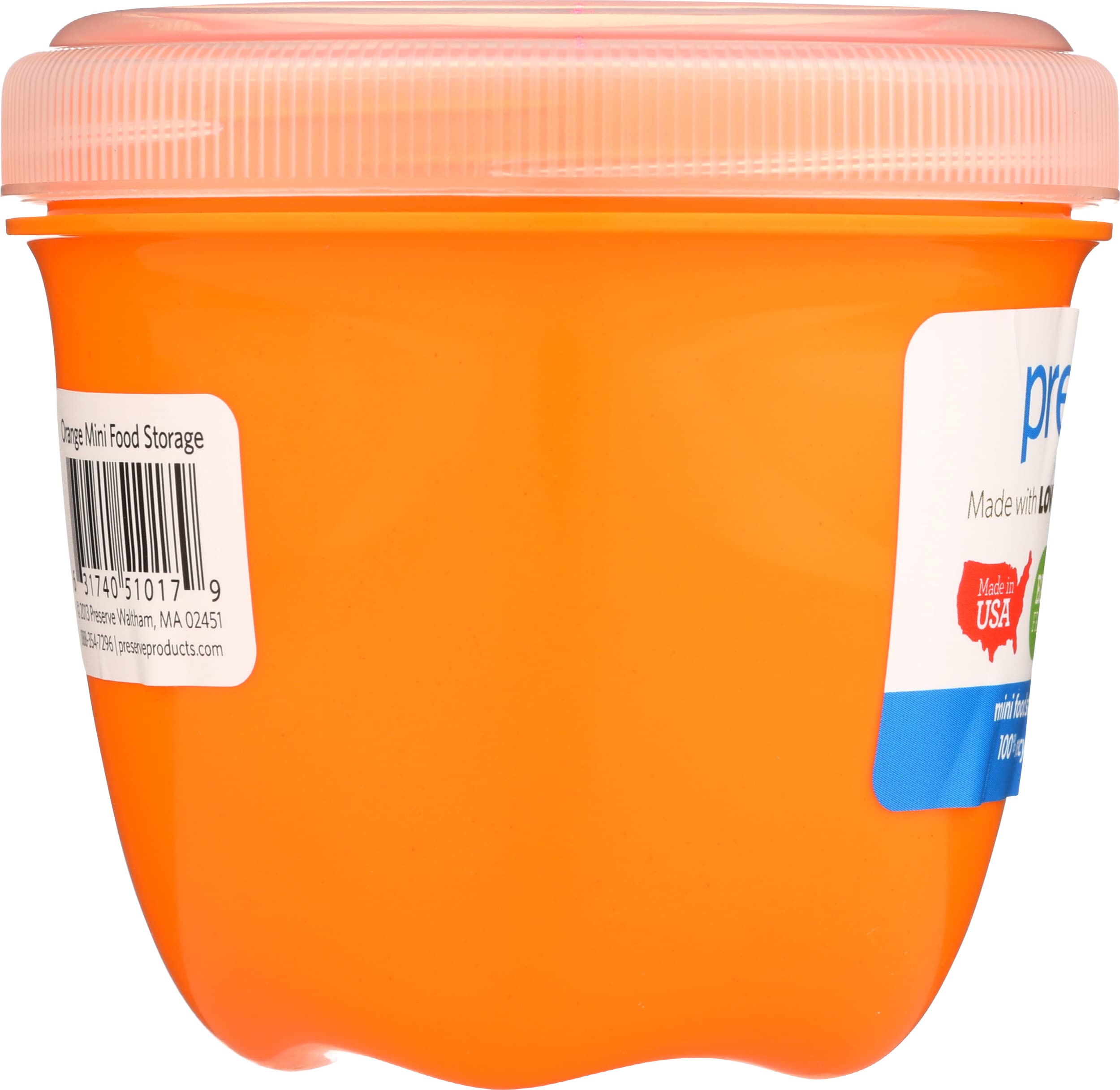 Preserve Food Storage Container - Round - Mini - Orange - 8 Oz - 1 Count