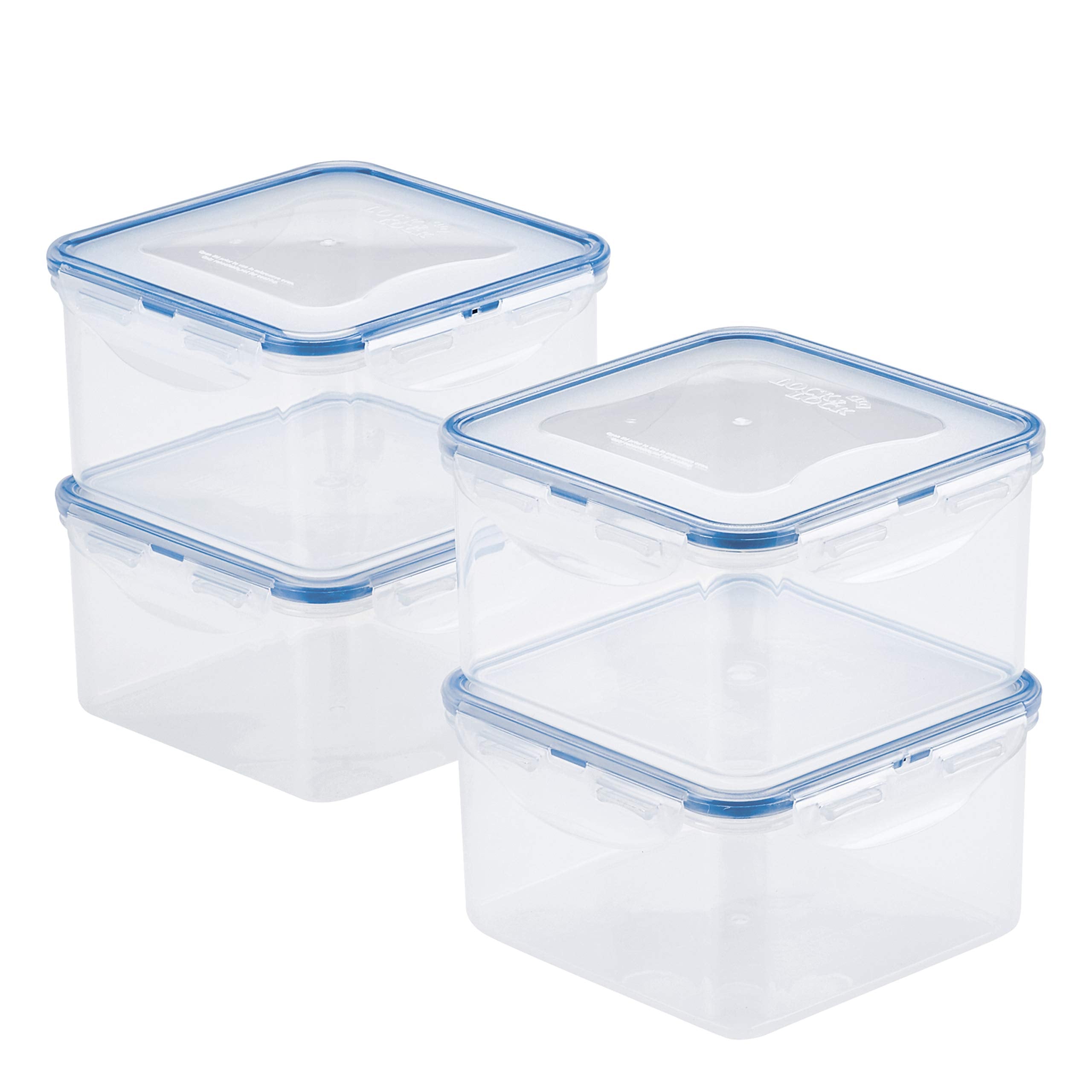 Lock & Lock Easy Essentials Storage Food Storage Container Set / Food Storage Bin Set - 4 Piece, Clear