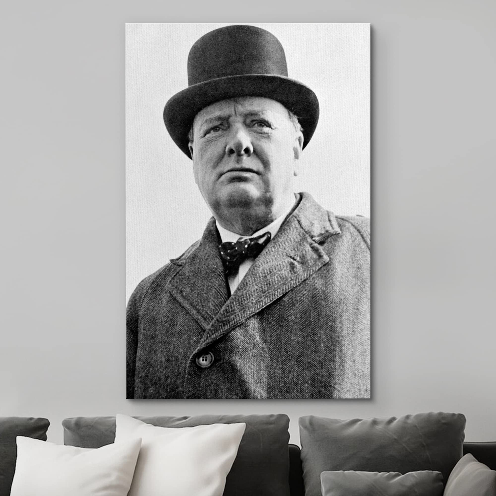 Wall26 Canvas Print Wall Art Portrait Winston Churchill People Pop Culture Historical Realism Famous Closeup Colorful Multicolor