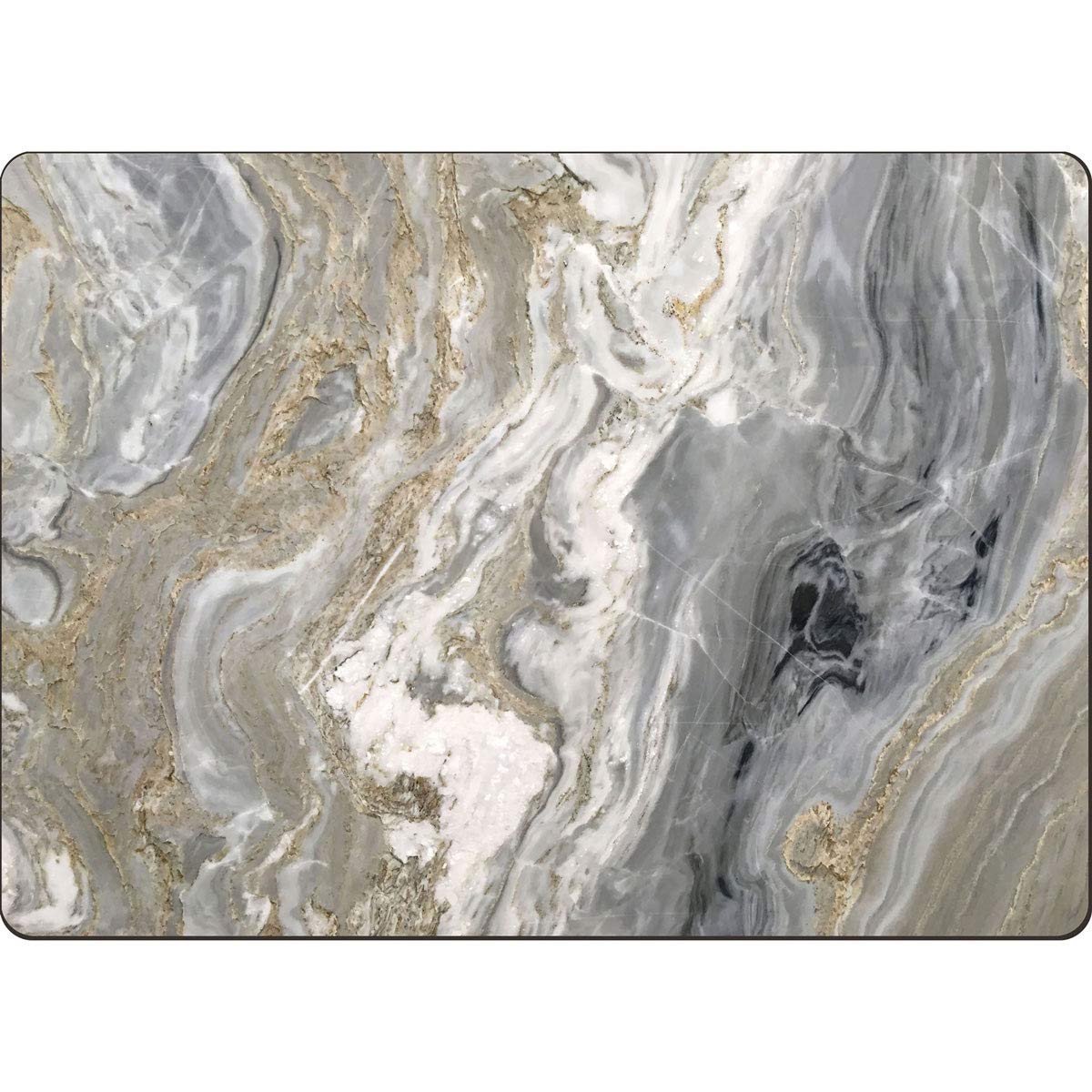 Cala Home Quartz Decorative Hardboard Cork Back Tabletop Placemats 4 Pack Manufactured in the USA Heat Tolerant and Easily Wipes
