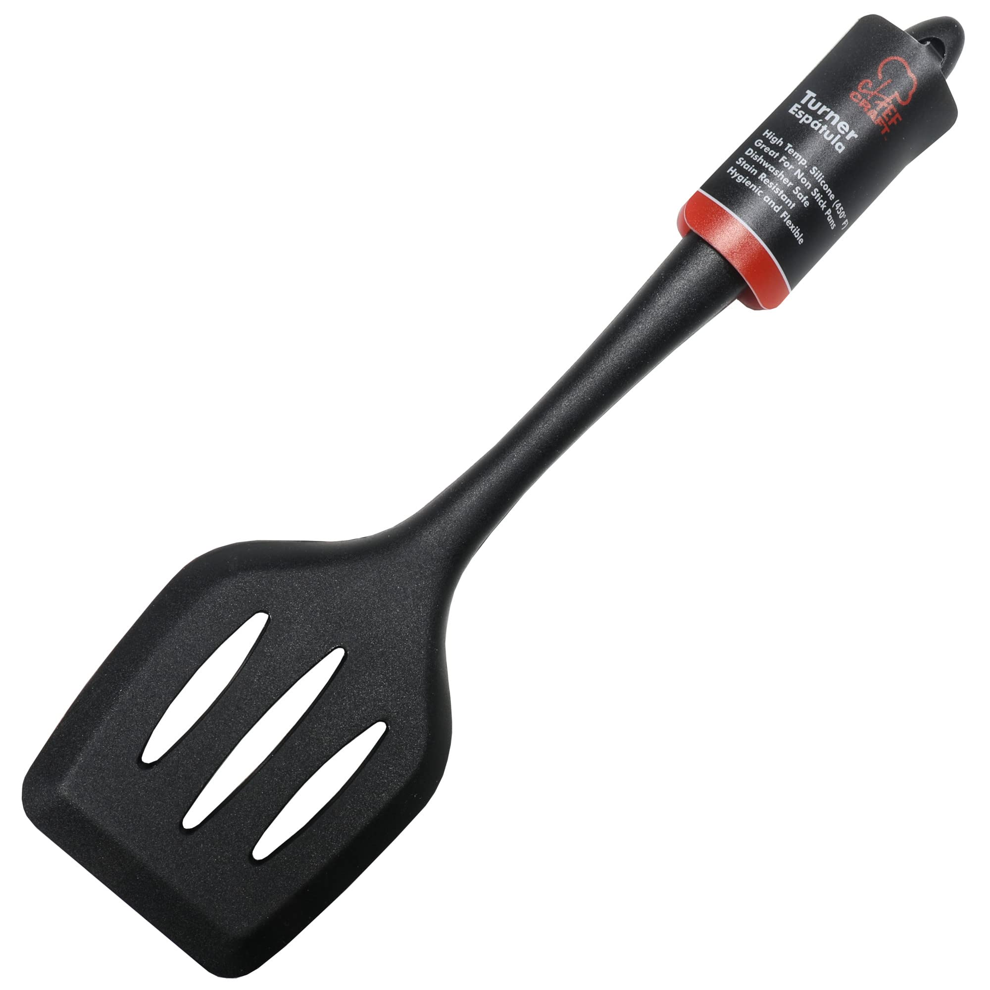 Chef Craft Premium Silicone Spatula/Turner, 11.75 Inch, Black