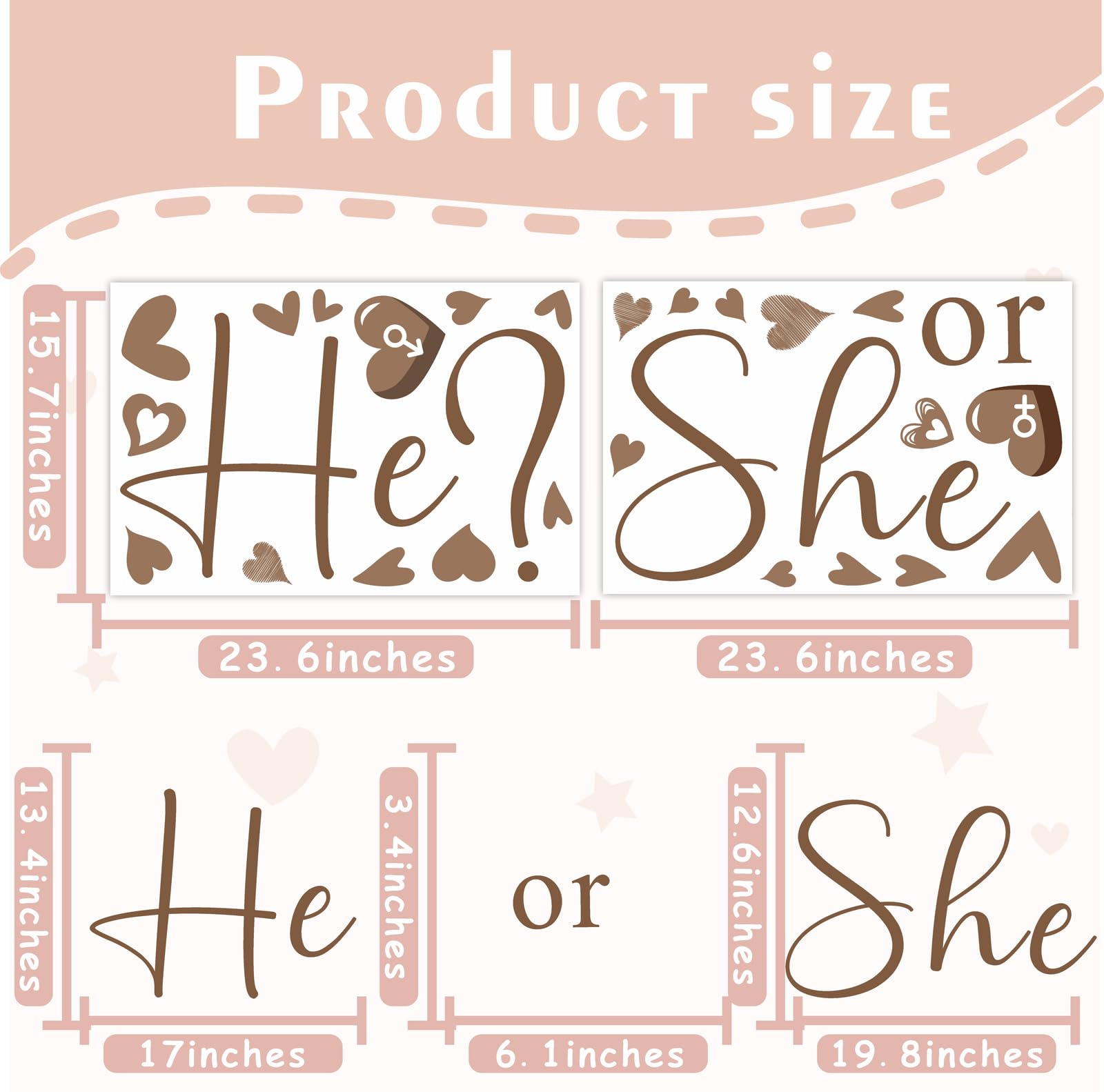 He Or She Decorations Gender Reveal Sign For Balloon Arch Baby Gender Party Decorations Baby Shower Party Sign Backdrop Decal Gi