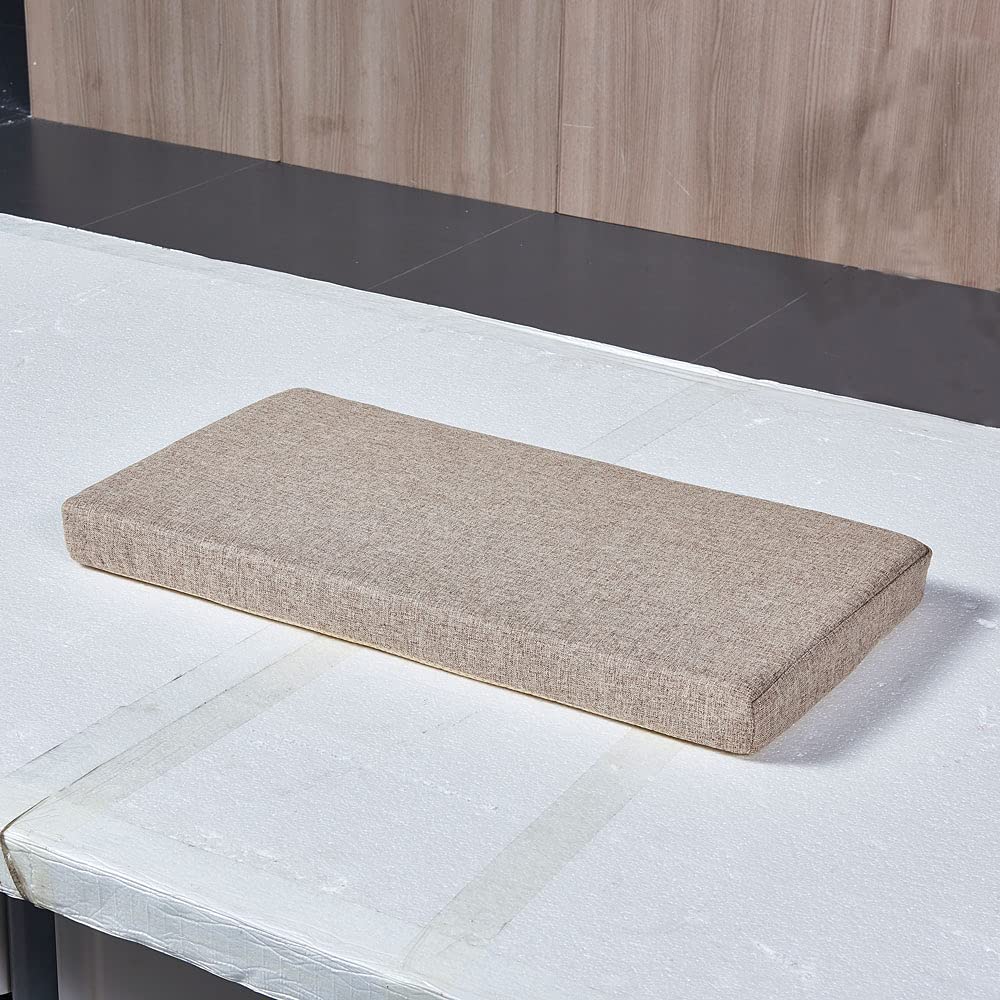 Bench Seat Memory Foam Chair Pads Non-Slip Rubber Back Indoor Swing/Settee Cushion 40 x 16 inch  Khaki