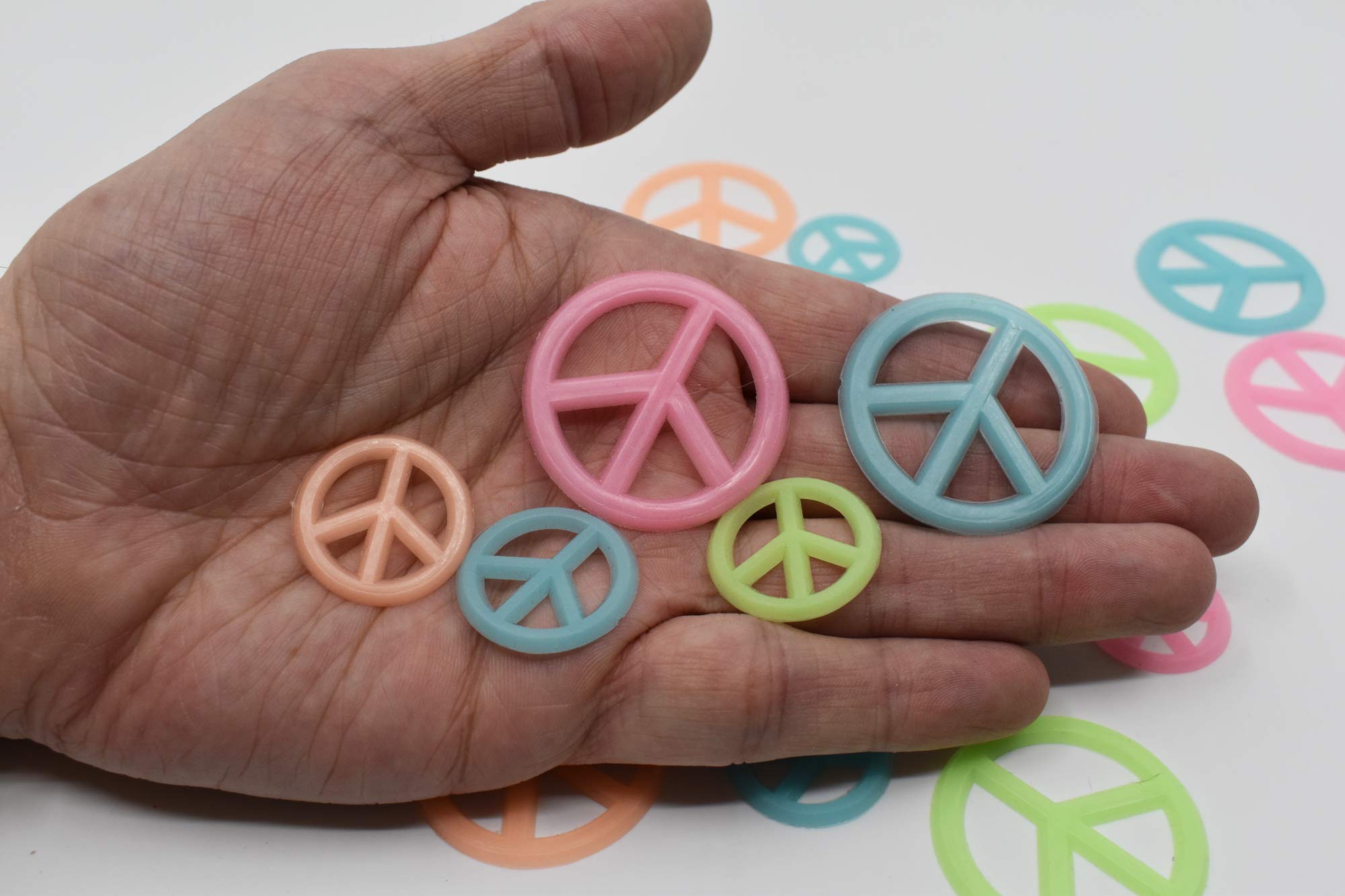 DirectGlow 24 Piece Glow in The Dark Peace Signs Multicolor Wall Decor