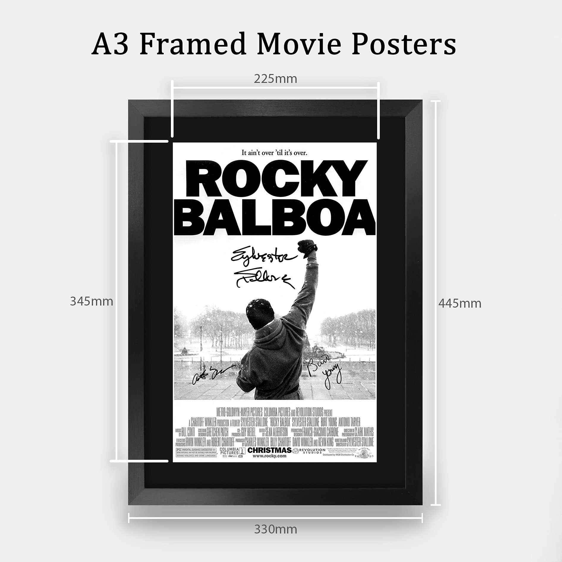 Hwc Trading Rocky 6 Balboa Sylvester Stallone 16 X 12 Inch Framed Gifts Printed Poster Signed Autograph Picture For Movie Memora