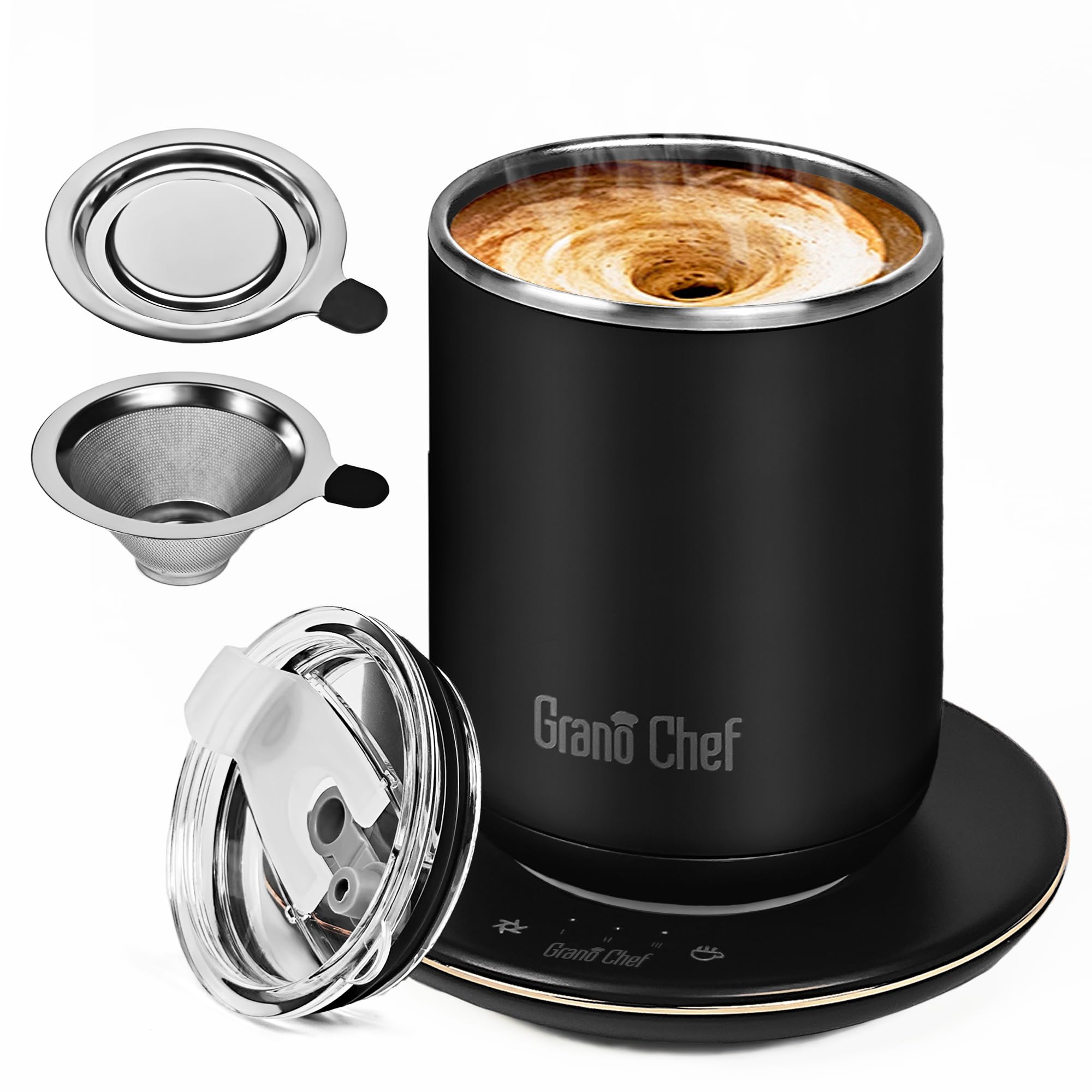 SelfHeating Coffee Mug, Coffee Mug with Self Stirring&Fast Heating, 10oz Temperature Controlled Coffee Cup Warmer, Heated for T