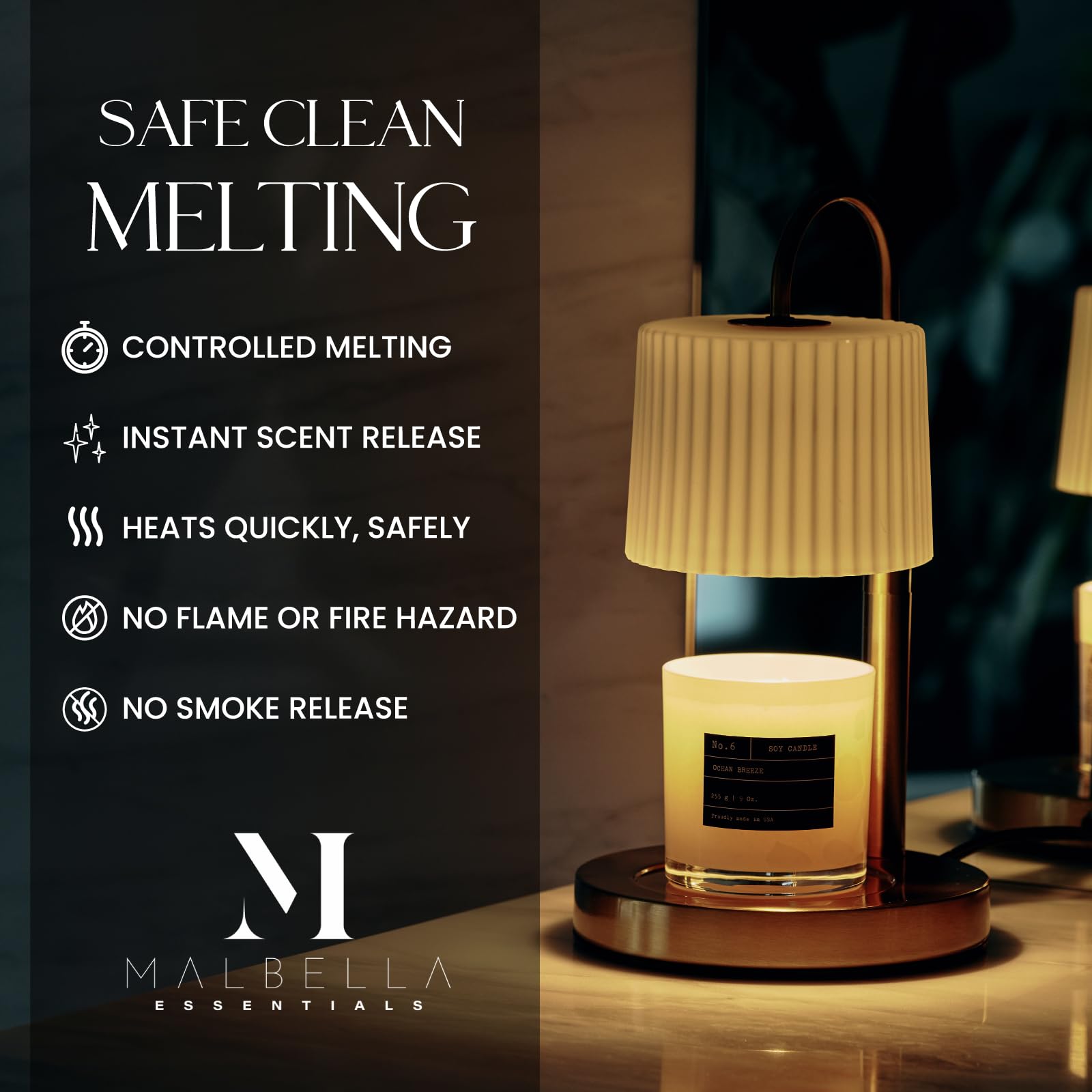 Dimmable Glass Candle Warmer Lamp with Timer - Adjustable Height Candle Lamp Warmer with Timer (8H/4H/2H) - Wax Melter - Ideal G