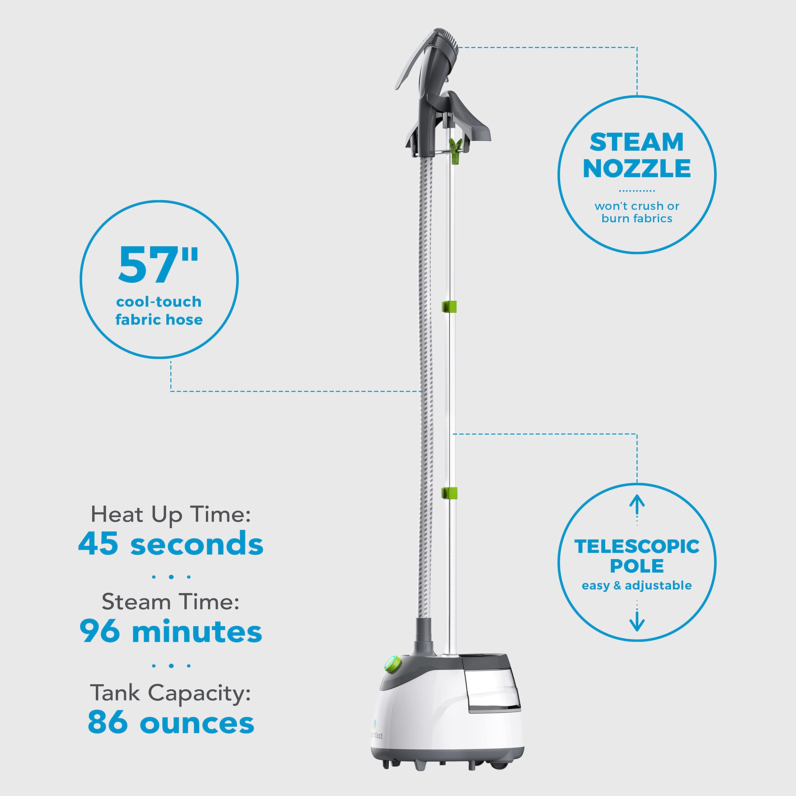 Steamfast Sf-562 Canister Garment Steamer, White