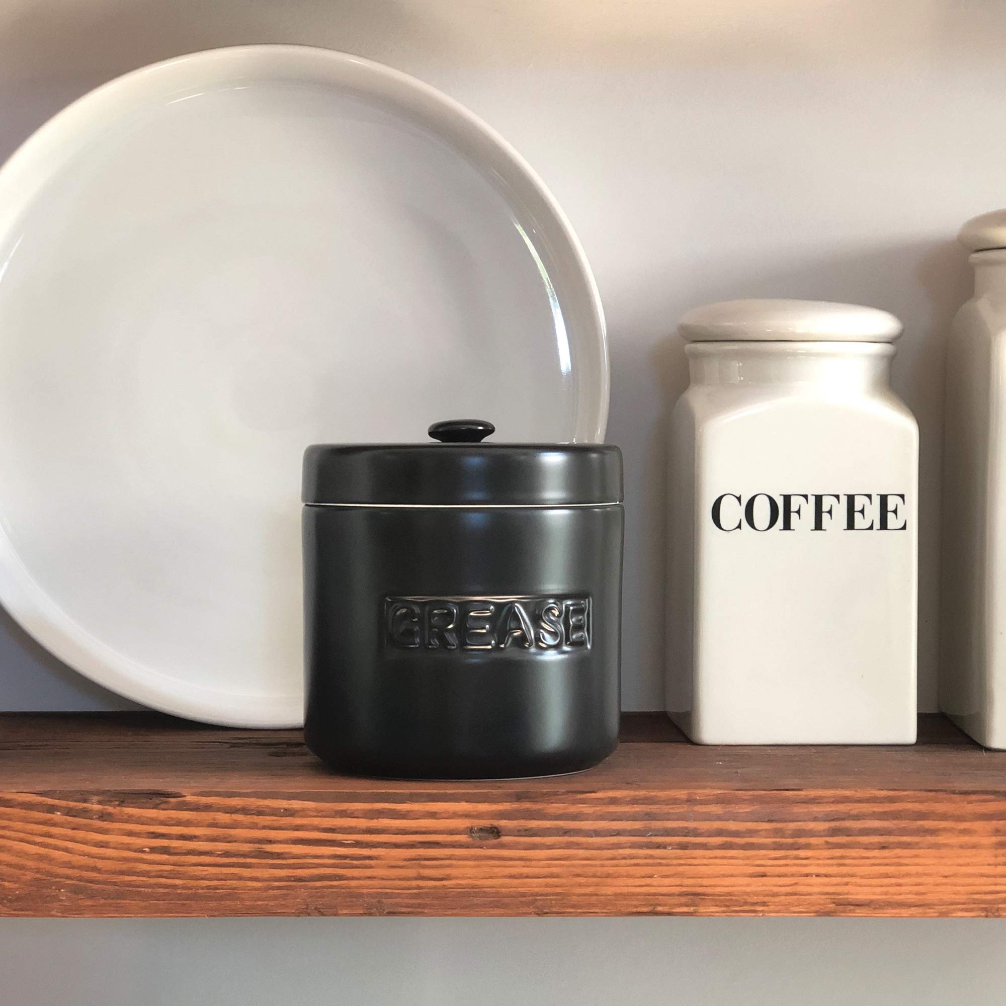 Fox Run Bacon Grease Container, 5 X 5.5 Inches, Black