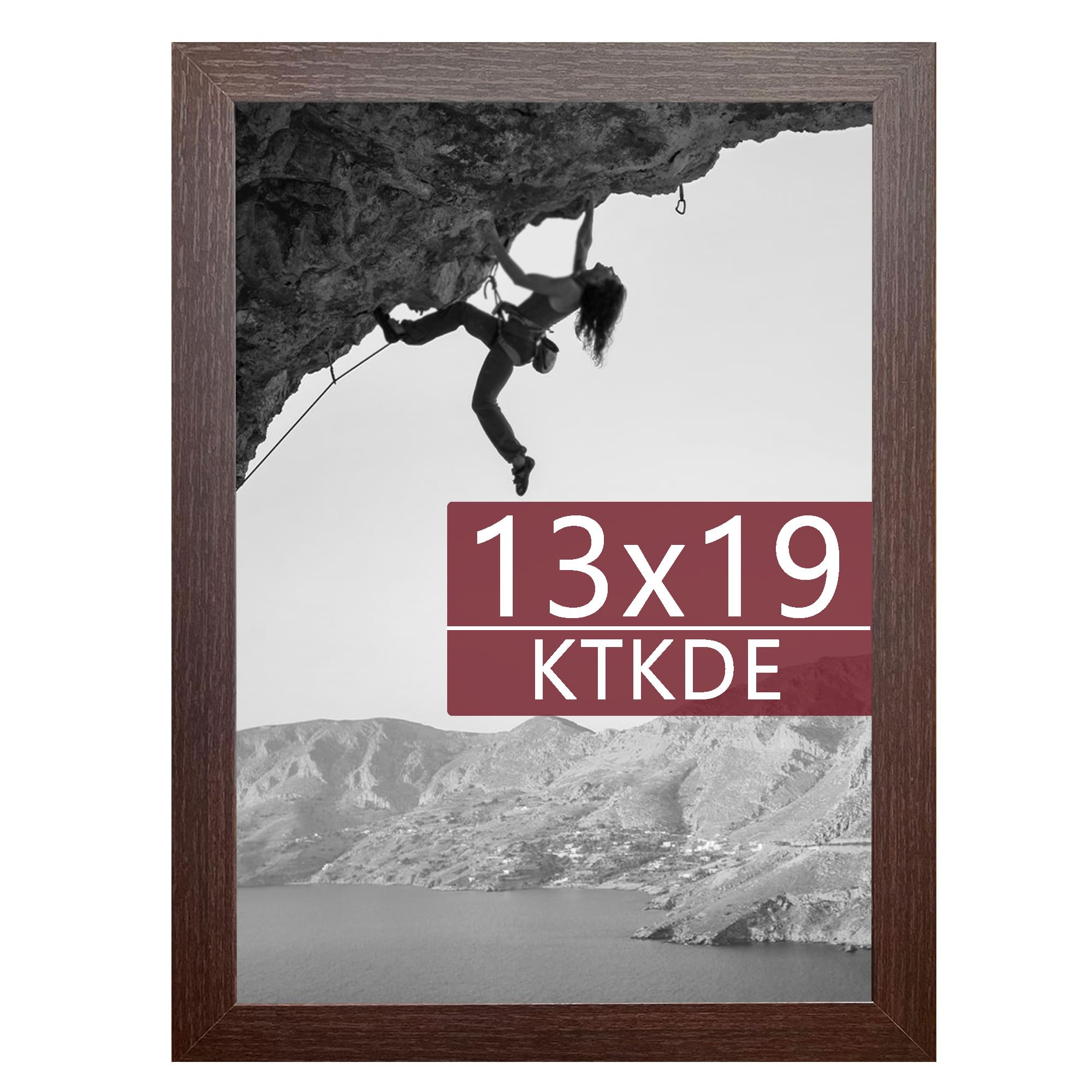 KTKDE 13x19 Picture Frame, Wall Gallery Poster Frames Wooden, Shatter Resistant Glass, Rectangle Photo Frame for Photos,Studio H