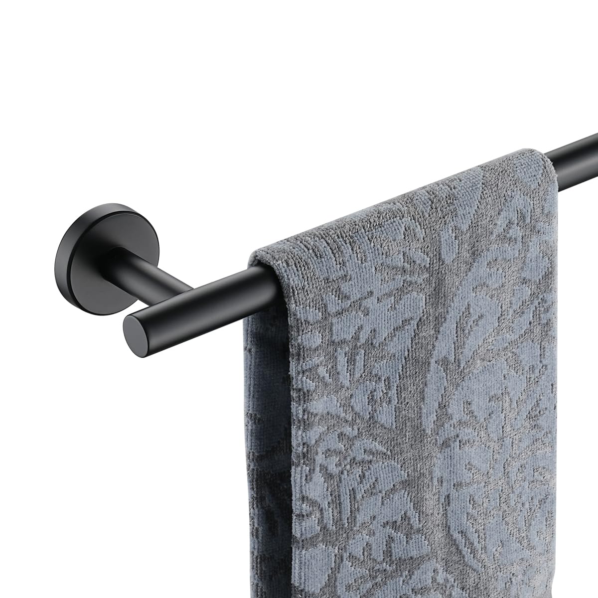Jqk Black Towel Bar, 24 Inch 304 Stainless Steel Thicken 0.8Mm Towel Rack Bathroom, Towel Holder Matte Black Wall Mount, Total L