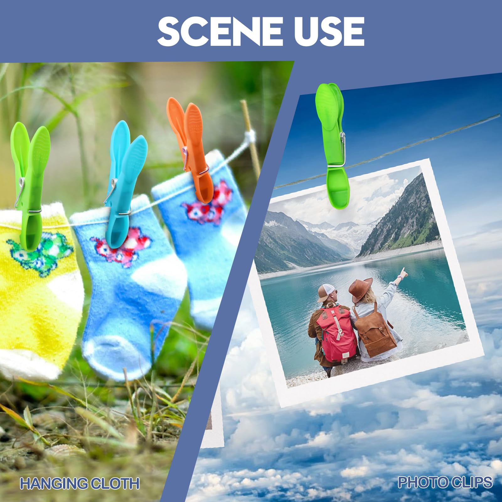 48 Packs Colorful Plastic Clothespins Hangers Clips Clothes Pins Heavy Duty Laundry Clothes Pins Clips With Springs, Air-Drying