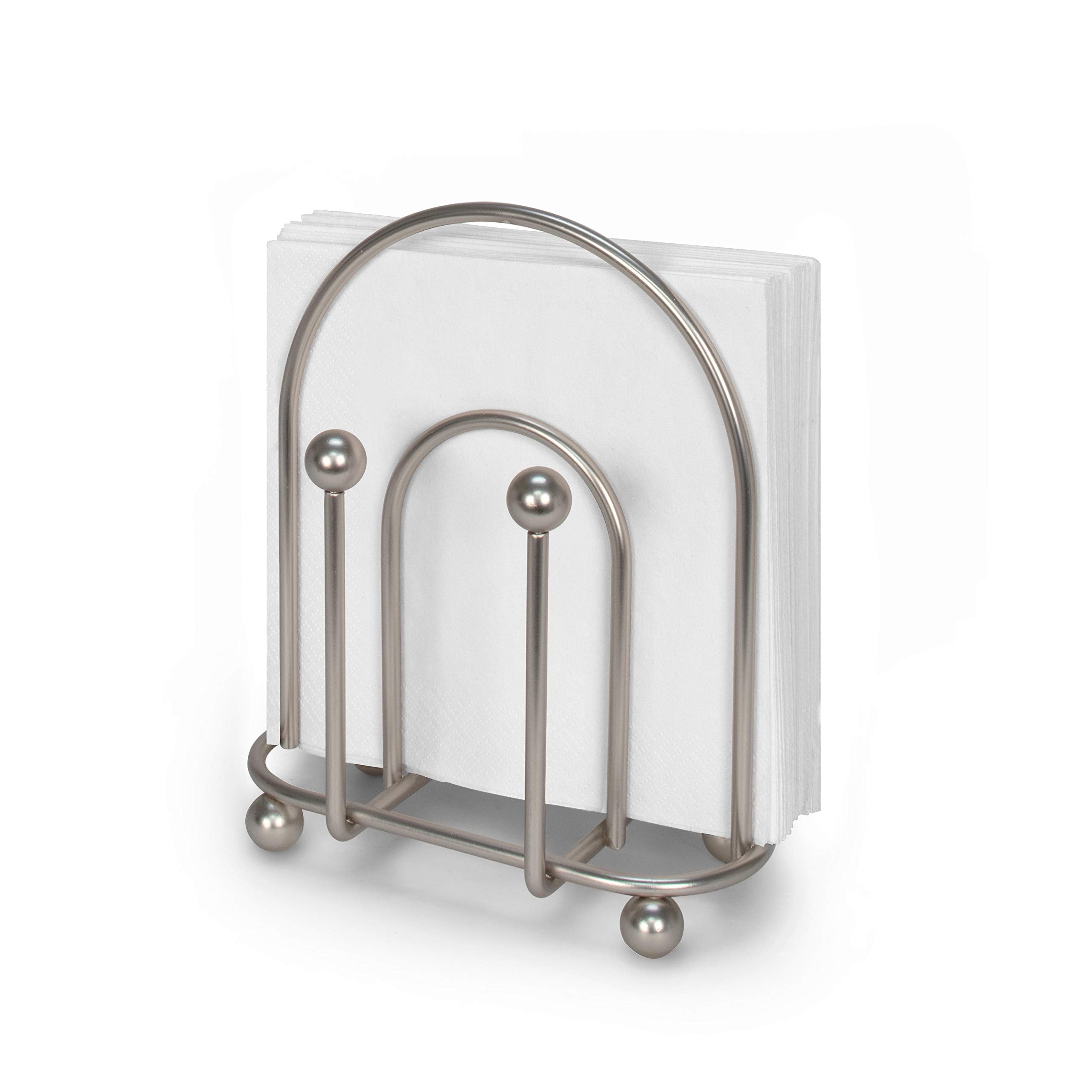 Spectrum Pantry Works Arch Vertical Napkin Holder, Satin Nickel Steel, Medium Size, Model 40878, Contemporary Design for Kitchen Organization