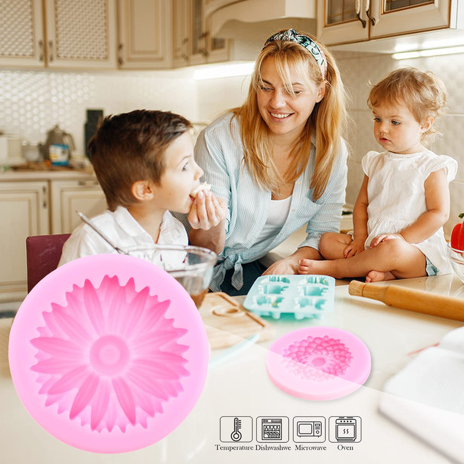 Mujiang Chrysanthemum Flower Silicone Mold Daisy Flower Fondant Molds Sunflower Fondant Molds For Cake Decoration Cupcake Topper