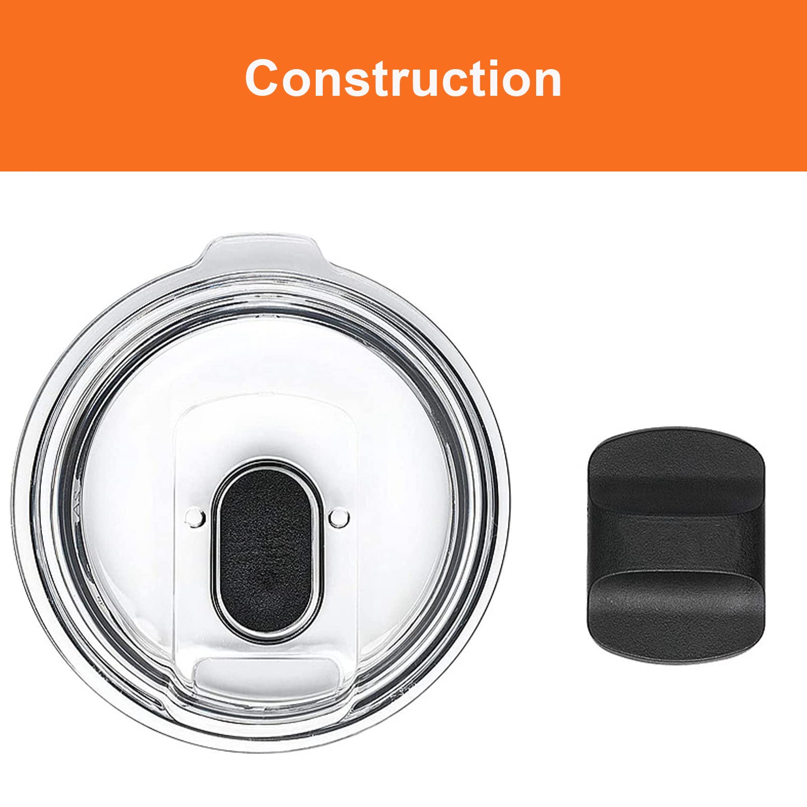 Wotermly Magslider Replacement Lid For 20 Oz Tumblers, Spill Proof Splash Resistant Lids Covers Fit For Rambler And More Coffee