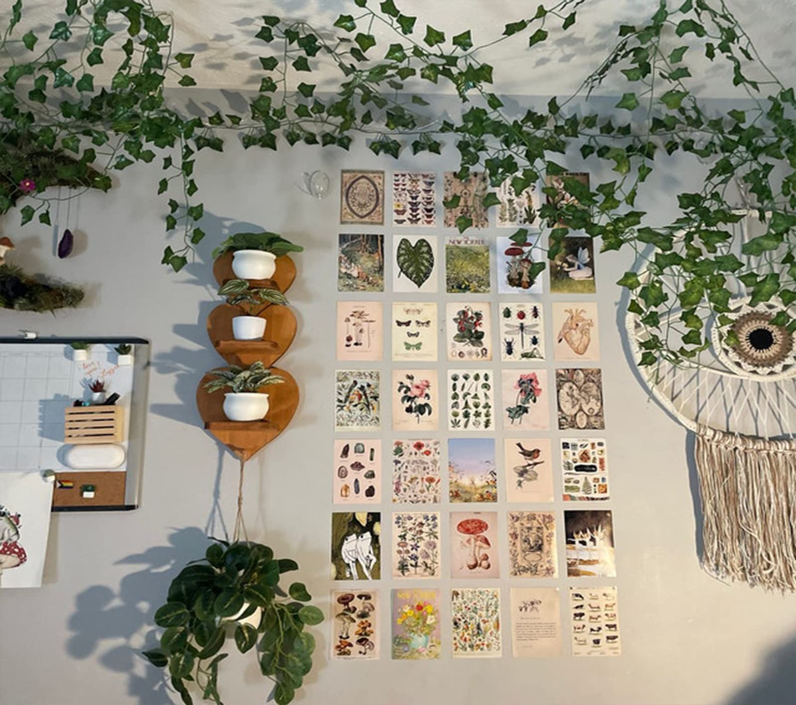 Veenshi Set Of 90 Vintage Poster Wall Collage Kit - Retro Room Decor Aesthetic-Multicolor