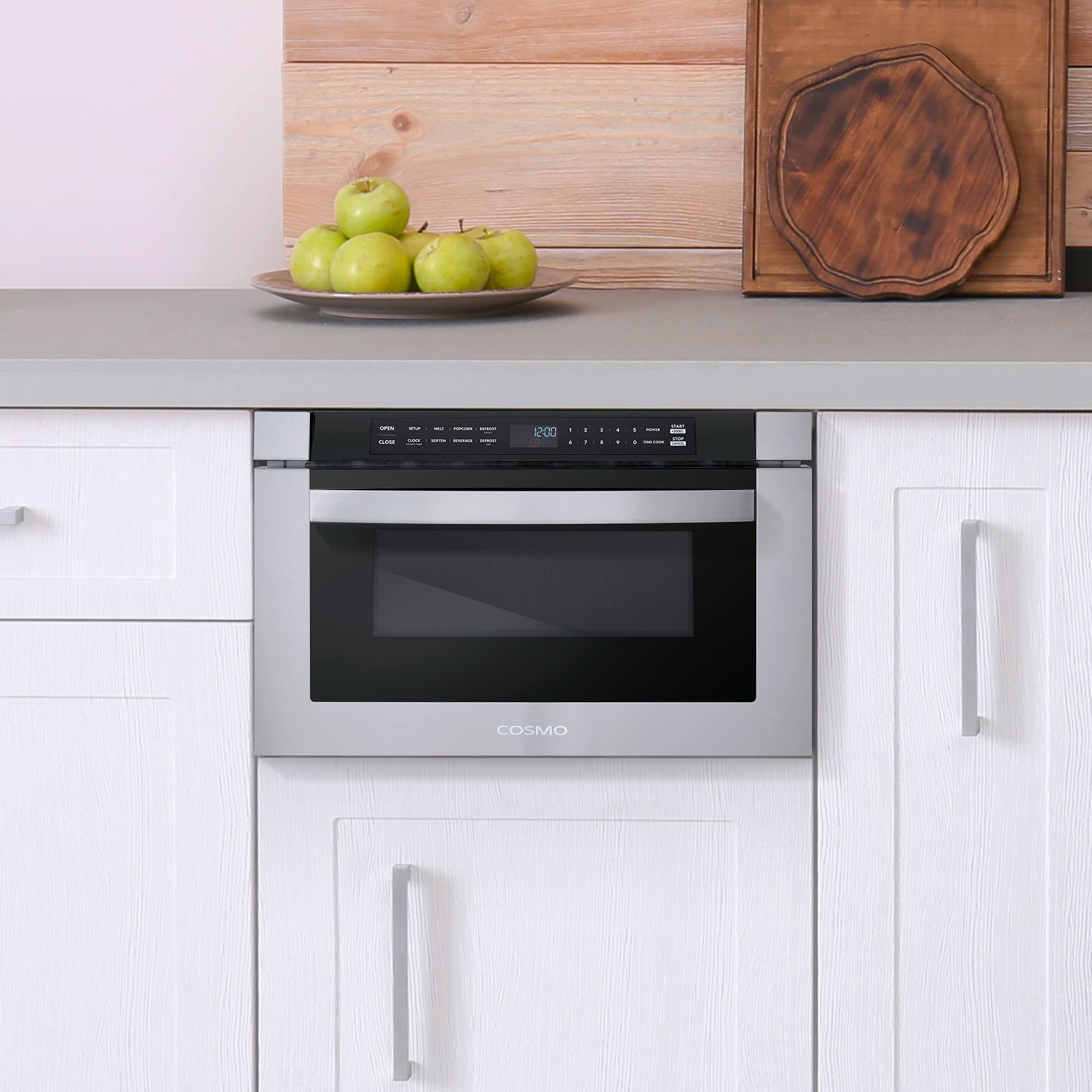 Cosmo Cos-12Mwdss 24 In. Built-In Microwave Drawer With Automatic Presets, Touch Controls, Defrosting Rack And 1.2 Cu. Ft. Capac