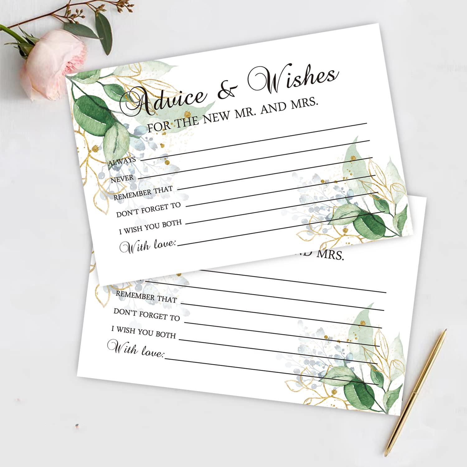 Farhtinanfx 50 Advice And Wishes For The New Mr And Mrs, Bride And Groom Weddings, Bridal Showers, Marriage Advice Cards(4'' X 6