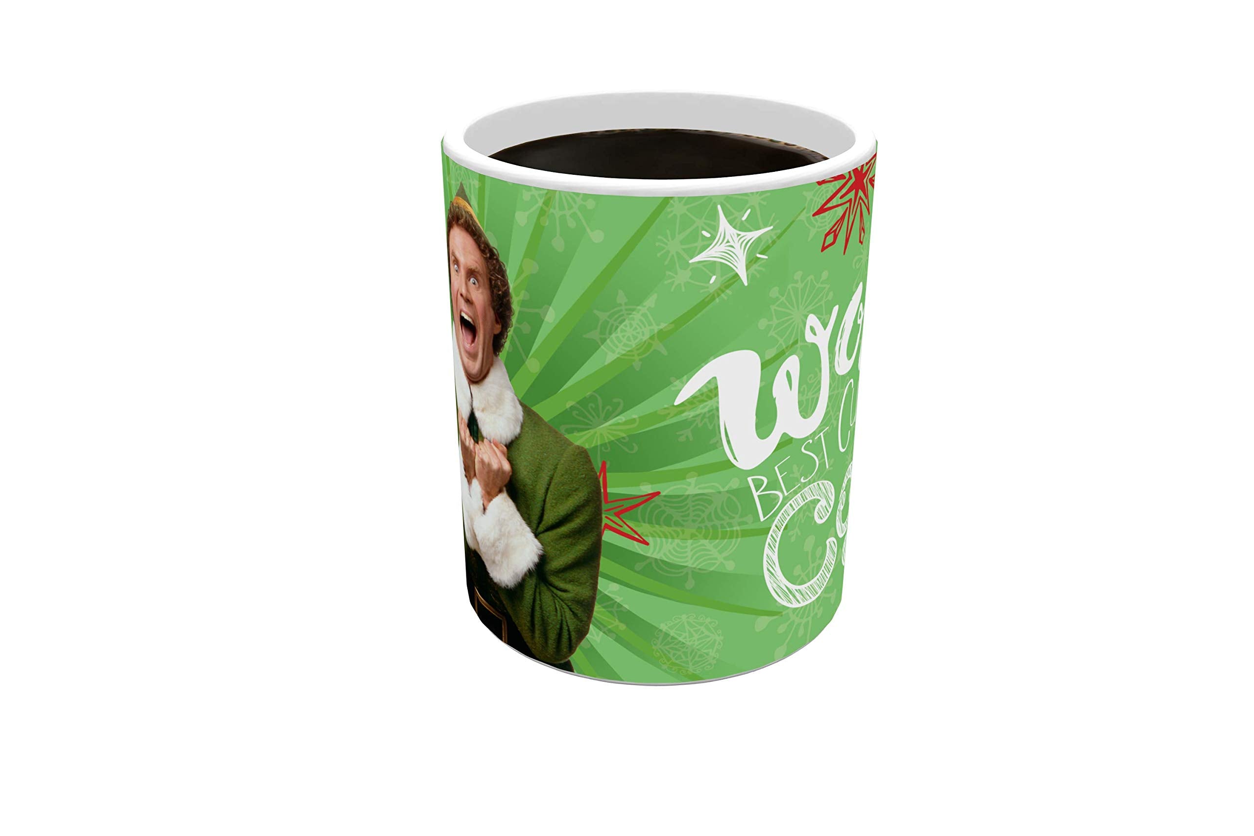 Morphing Mugs Elf - Worlds Best Cup of Coffee - One 11 oz Color Changing Heat Sensitive Ceramic Mug - Image Revealed When HOT Li