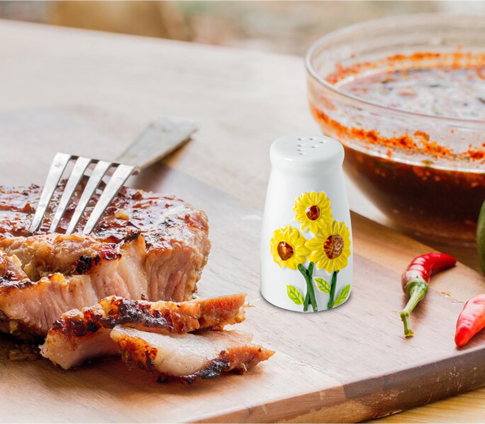 Sunflower Salt And Pepper Shakers Set Ceramic Salt And Pepper Set Cute Salt & Pepper Shaker Sets White Salt And Pepper Shaker Fa