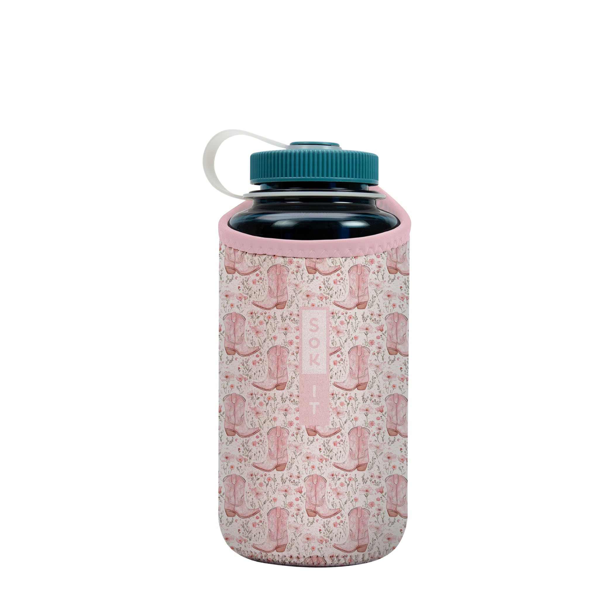 Sok It BotlSok Water Bottle Sleeve Insulated Neoprene Cover (Wildflower Rodeo, Fits 32oz Nalgene)
