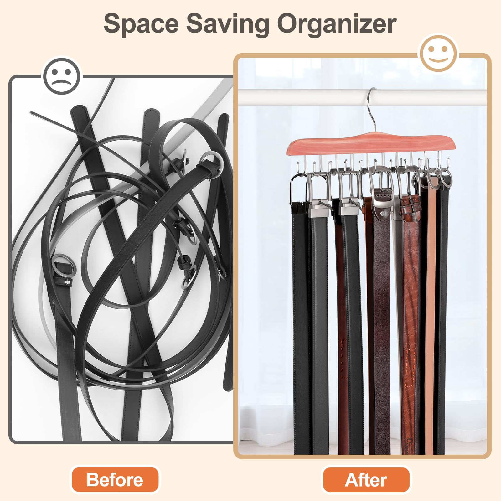 Topia Hanger Bra Hangers For Closet Organizer, Cedar Wooden Hangers With 20 Hooks, 2 Packs Hold Up To 80 Bras, Tank Top Hanger S