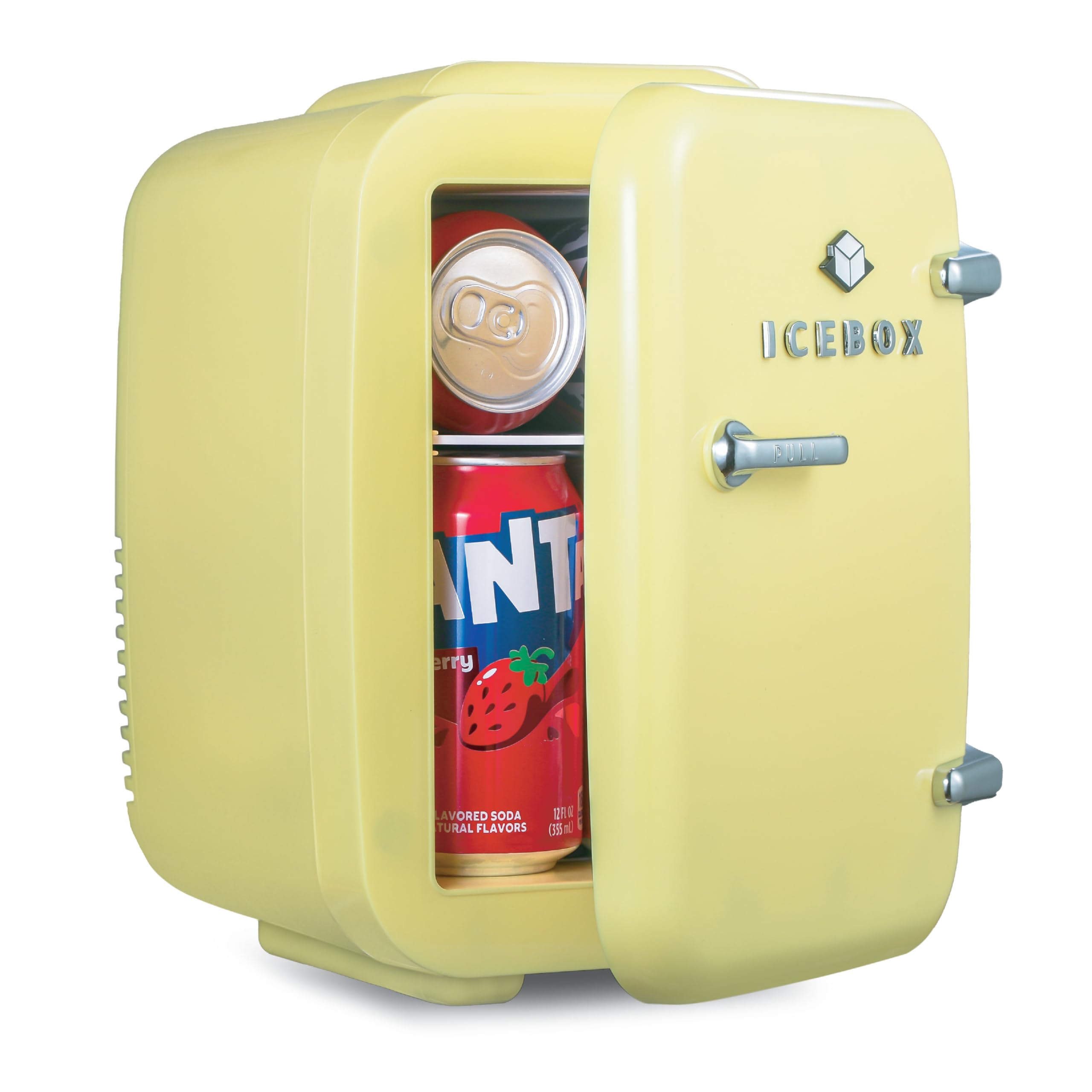ICEBOX IBMF4SUN Mini Fridge For Bedroom, Skincare Refrigerator, Portable Cooler & Warmer for Makeup, for Office & Home, Mini (4 