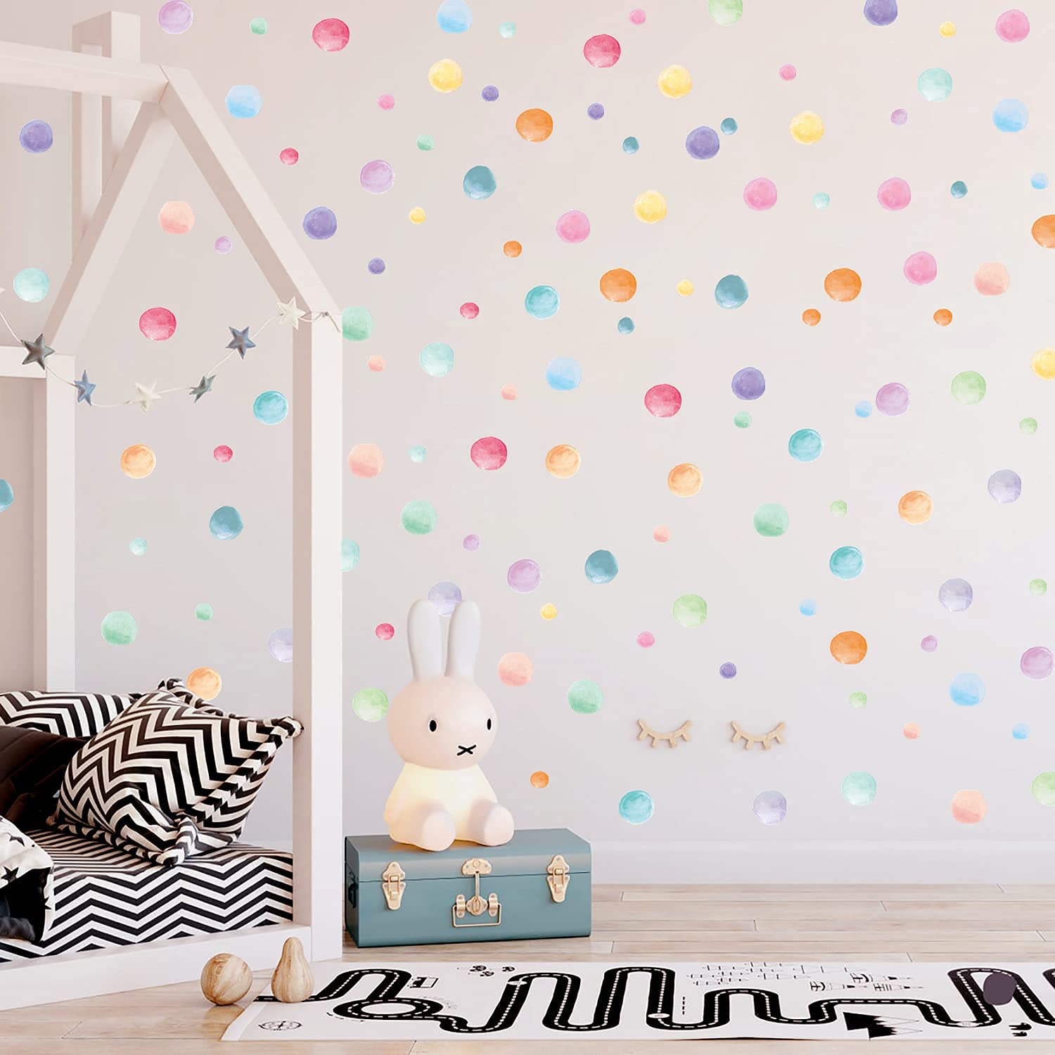 123 Pcs Pastel Polka Dots Wall Stickers  Colorful Round Wall Decal  Peel and Stick Rainbow Wall Stickers  Multicolor Circle Window Clings Decoration for Nursery Wallpaper Kids Bedroom Classroom Wall Decor