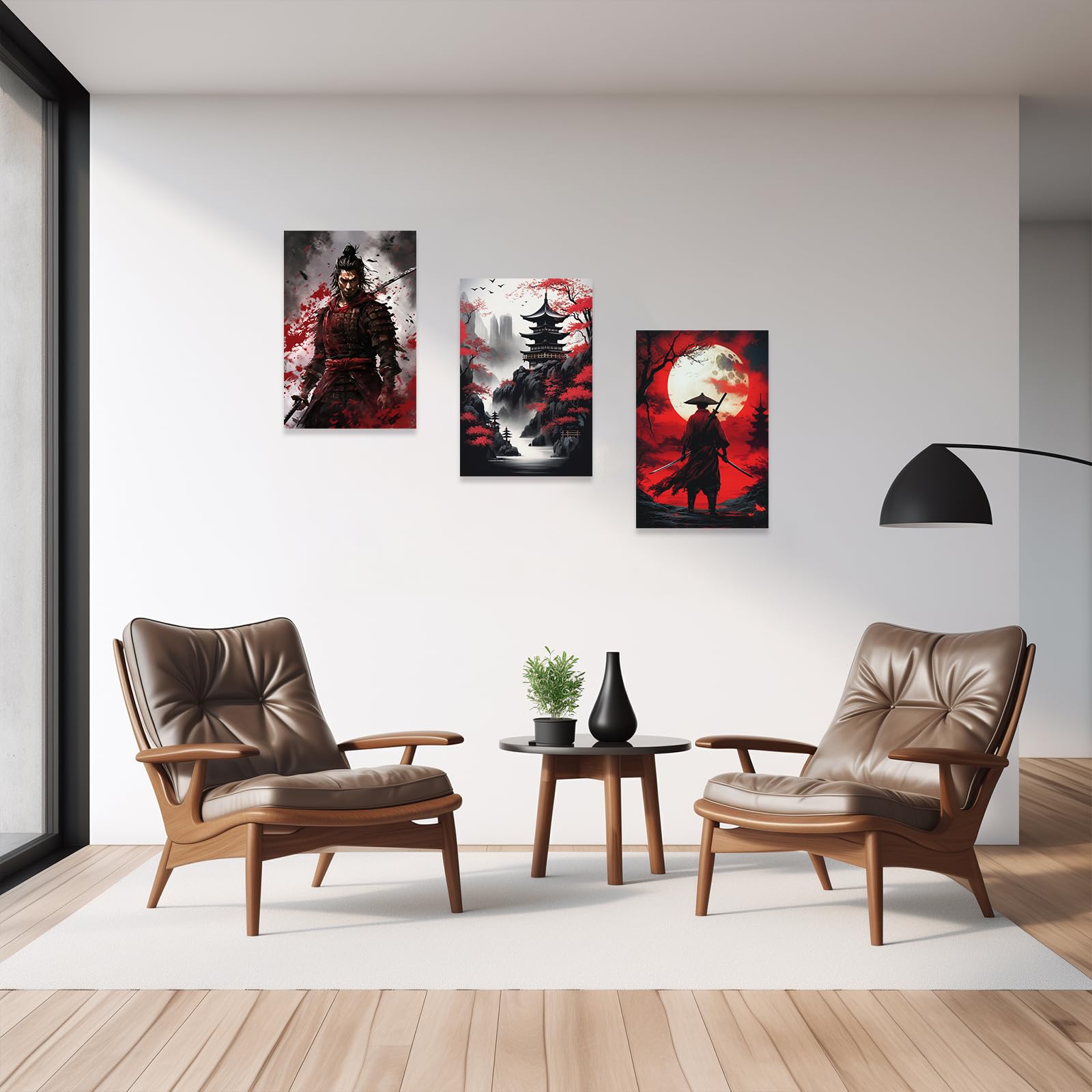 Ccwacpp 3 Piece Samurai Wall Art Japan Painting Canvas Print Warrior F ...