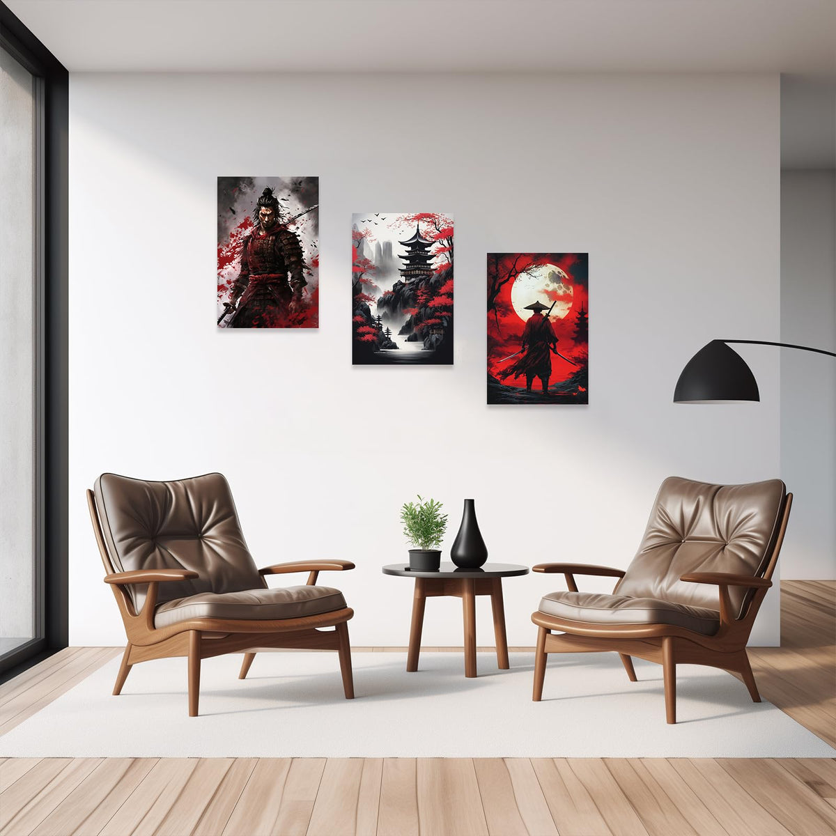 Ccwacpp 3 Piece Samurai Wall Art Japan Painting Canvas Print Warrior F ...