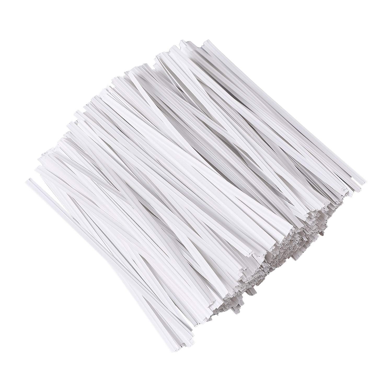 500 Pcs 5'' White Paper Twist Ties Reusable Bread Ties, For Party Cello Candy Bread Coffee Bags Cake Pops