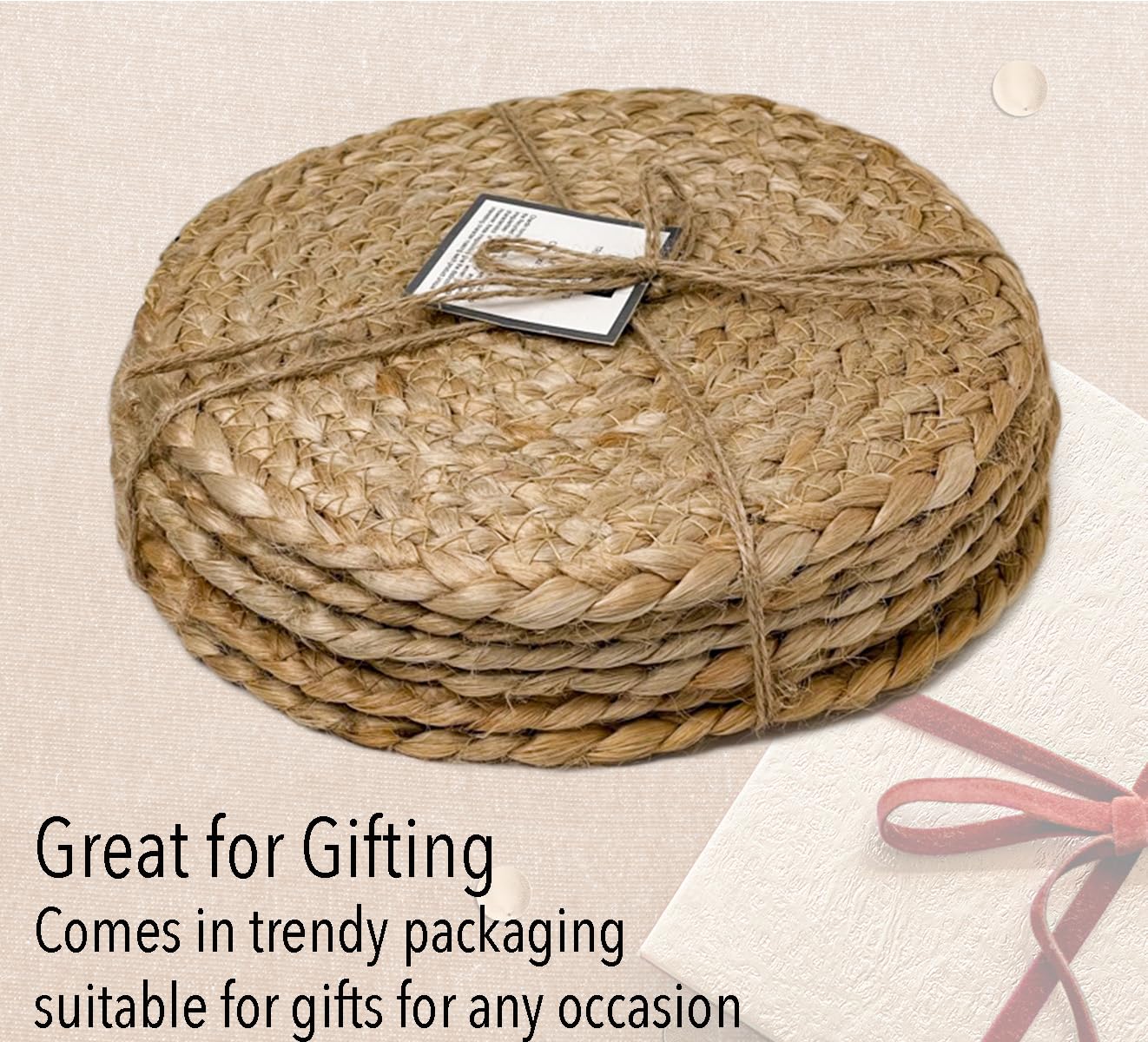 Chardin Home Braided 8 Inch Trivets - Set Of 4, Rustic Boho, Absorbent, Heat Resistant Pot Holder For Hot Pans, Dishes, Suitable