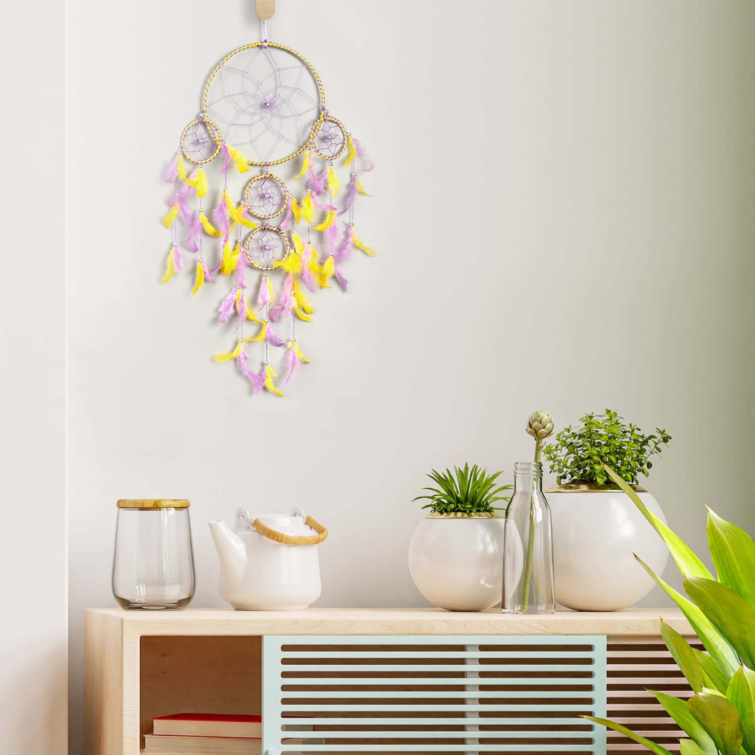 DULI Dream Catcher Wall Hanging for Bedrooms, Living Room, Home Decor Wall Hanging Design, Garden, Restaurants, Cafe, & Party, D