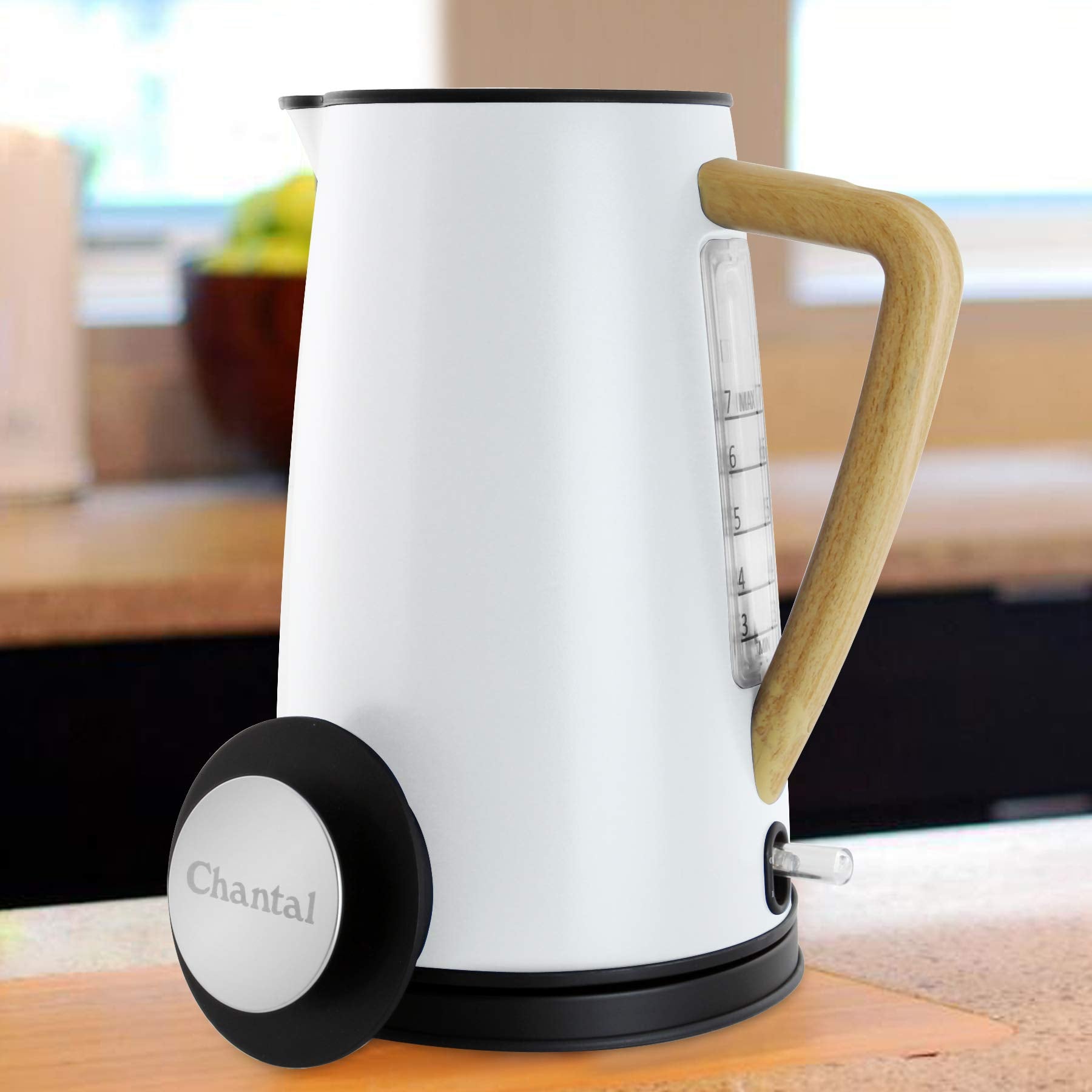 Chantal Oslo Cordless Electric Kettle, 18 Quart, Matte White