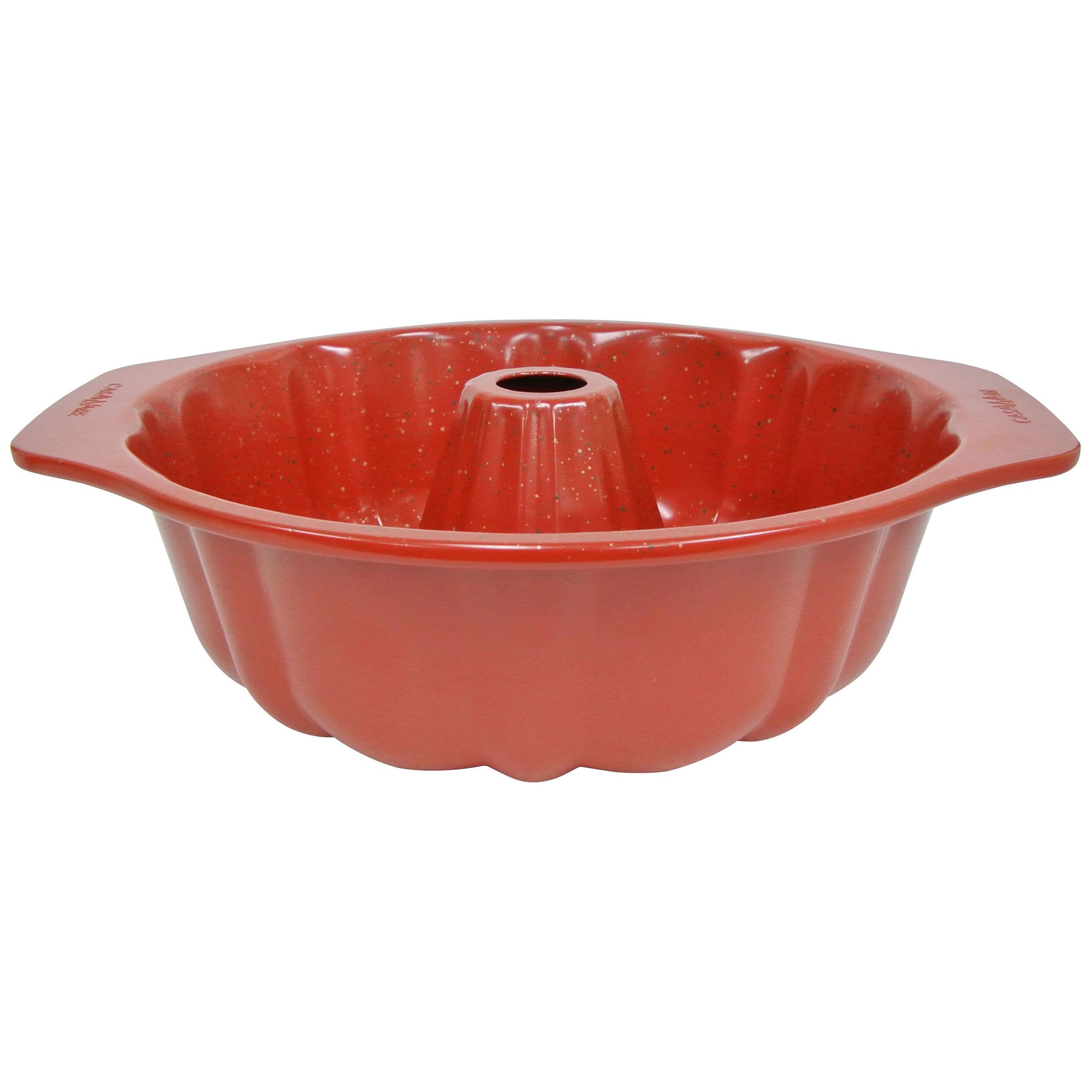 Casaware Fluted Cake Pan 9.5-Inch (12-Cup) Ceramic Coated Nonstick (Red Granite)