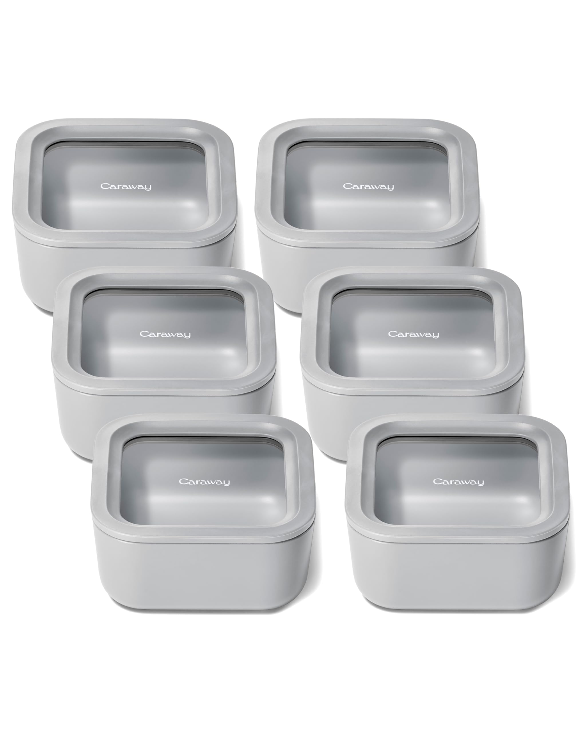 Caraway Small Food Storage Container 6-Pack Gray
