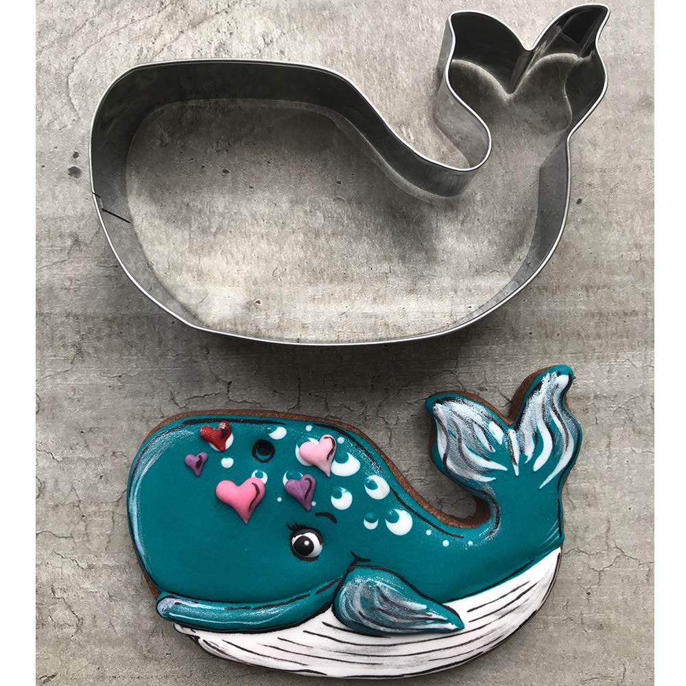 Liliao Whale Cookie Cutter - 4.6 X 2.8 Inches - Stainless Steel