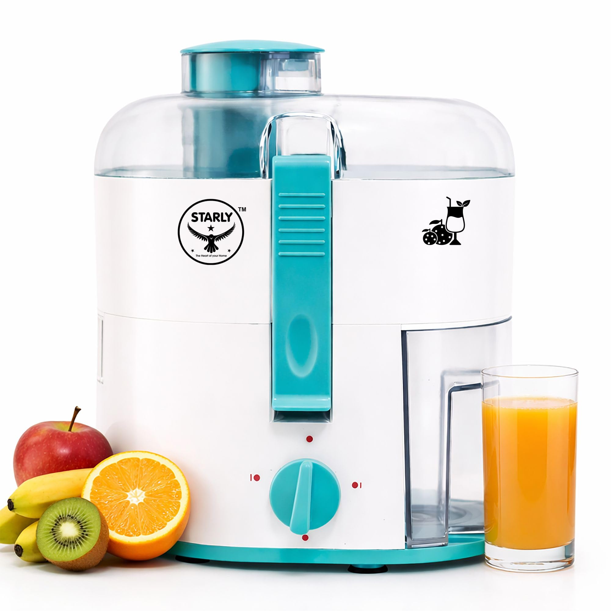 Starly Blue Pro 500 Watts Juicer For Home | Shockproof Body With Overload Protection | Juicer Mixer Grinder For Fresh Fruit & Ve