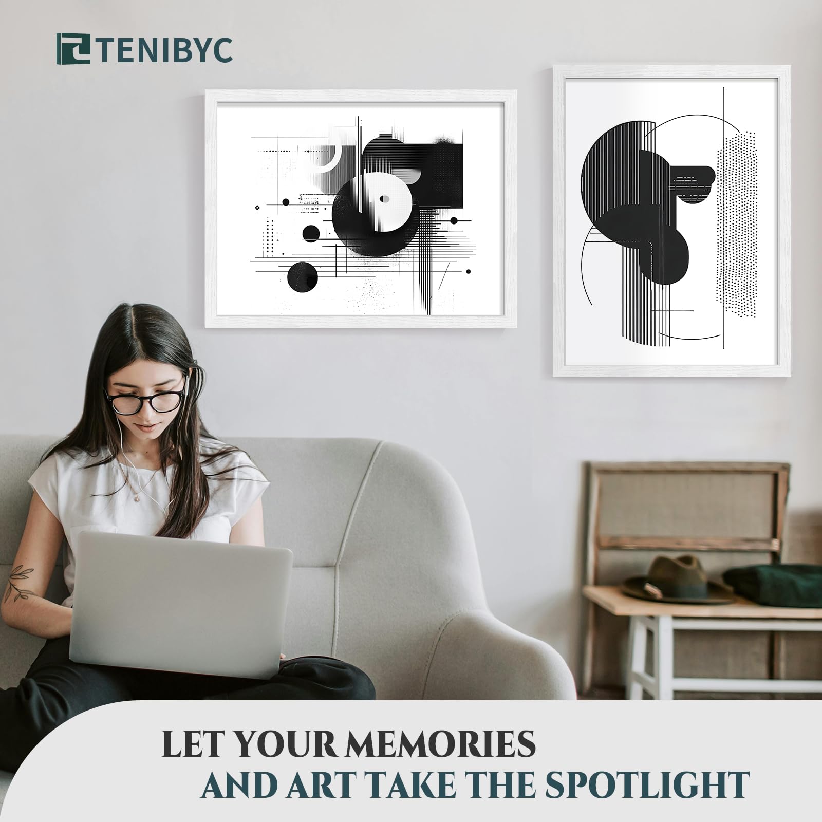 TENIBYC 18 x 24 Poster Frame Set of 4, White Wood Picture Frame, Display Pictures, Posters and Puzzles, Horizontal or Vertical W