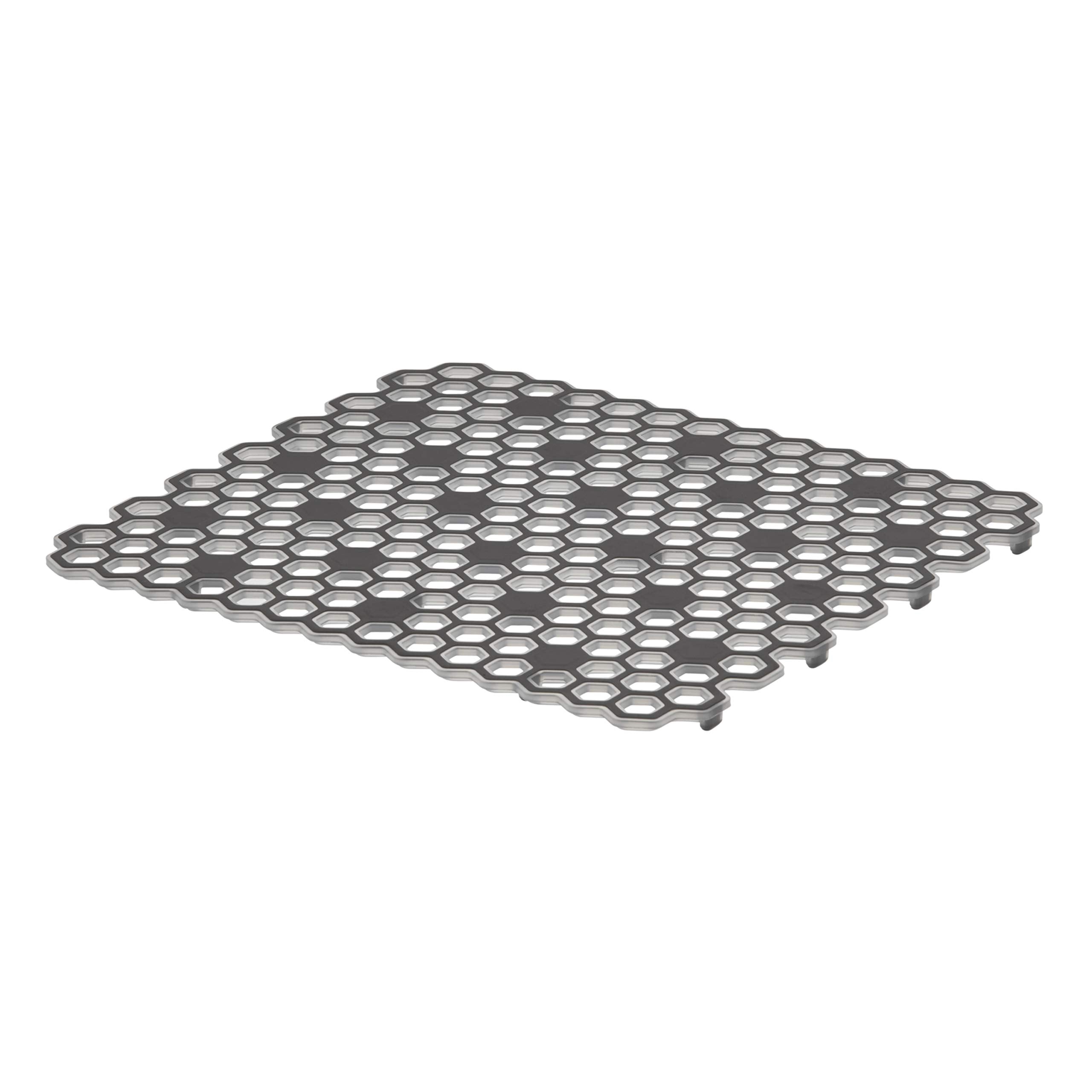 Spectrum Diversified Hexa Small Raised Feet Quick-Drying, Heavy-Duty Protector With Non-Slip Surface, Mat For Dual Sinks, Frost/