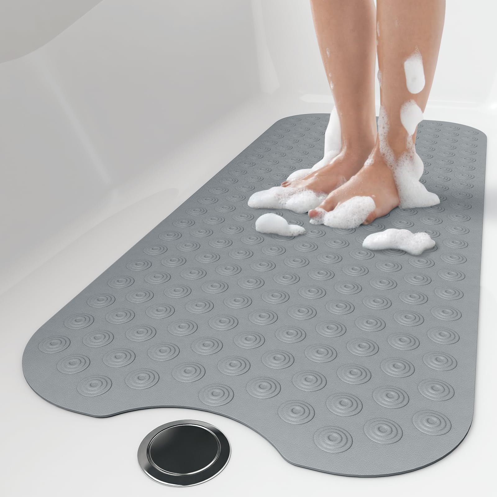 Othway Bathtub Mat Non Slip, 39X16 Inch Bath Mat For Tub, Machine Washable Bath Tub Mats With Reverse Suction Cups, Comfortable