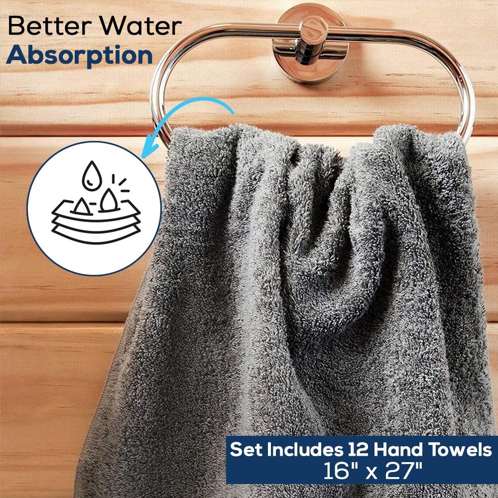 Simpli-Magic  Hand Towel (Pack of 12)  Gray 144 Count
