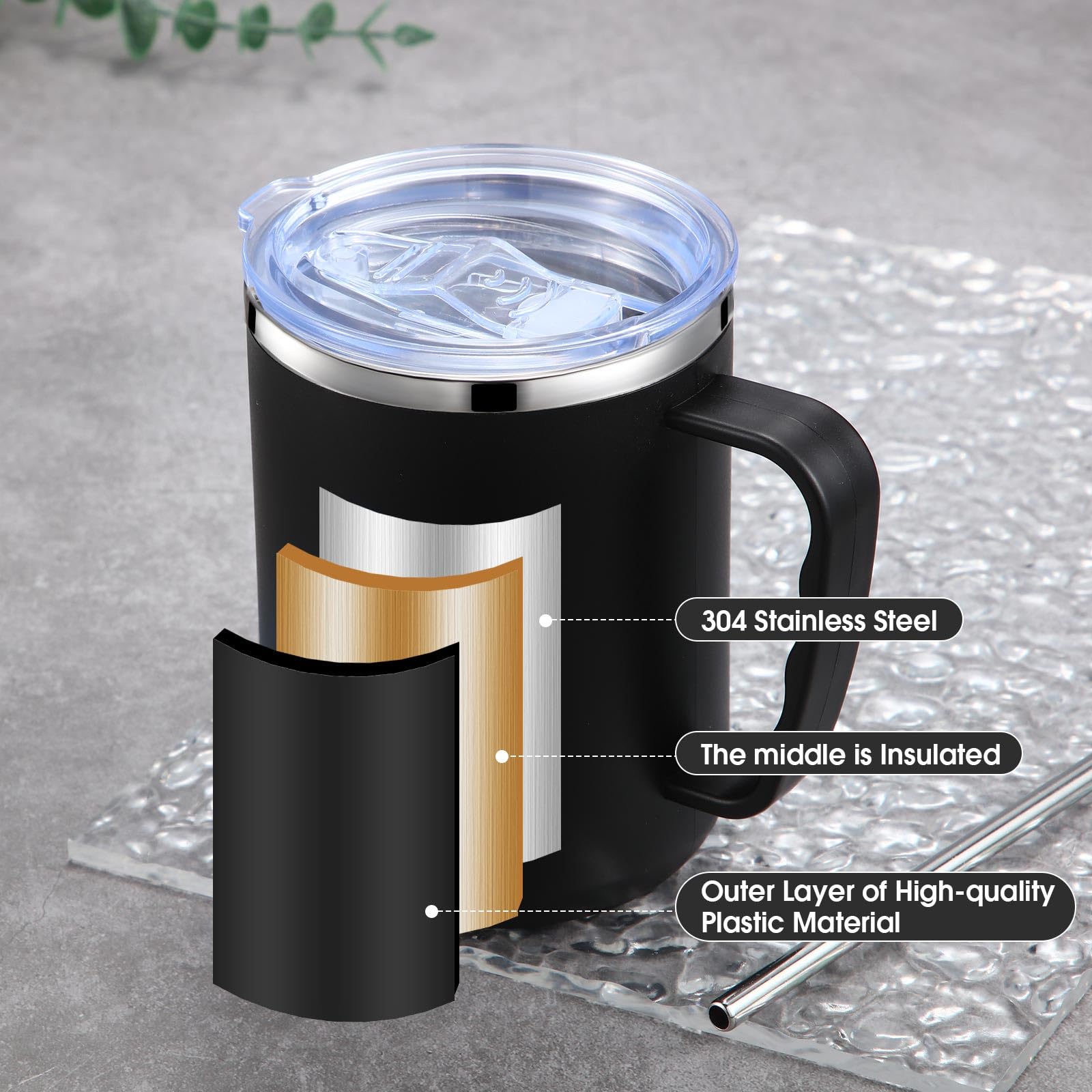 Sumind 4 Pcs Coach Gifts Coffee Mug With Lid And Handle 17 Oz Stainless Steel Mug Double Wall Vacuum Travel Mug Coaches Apprecia