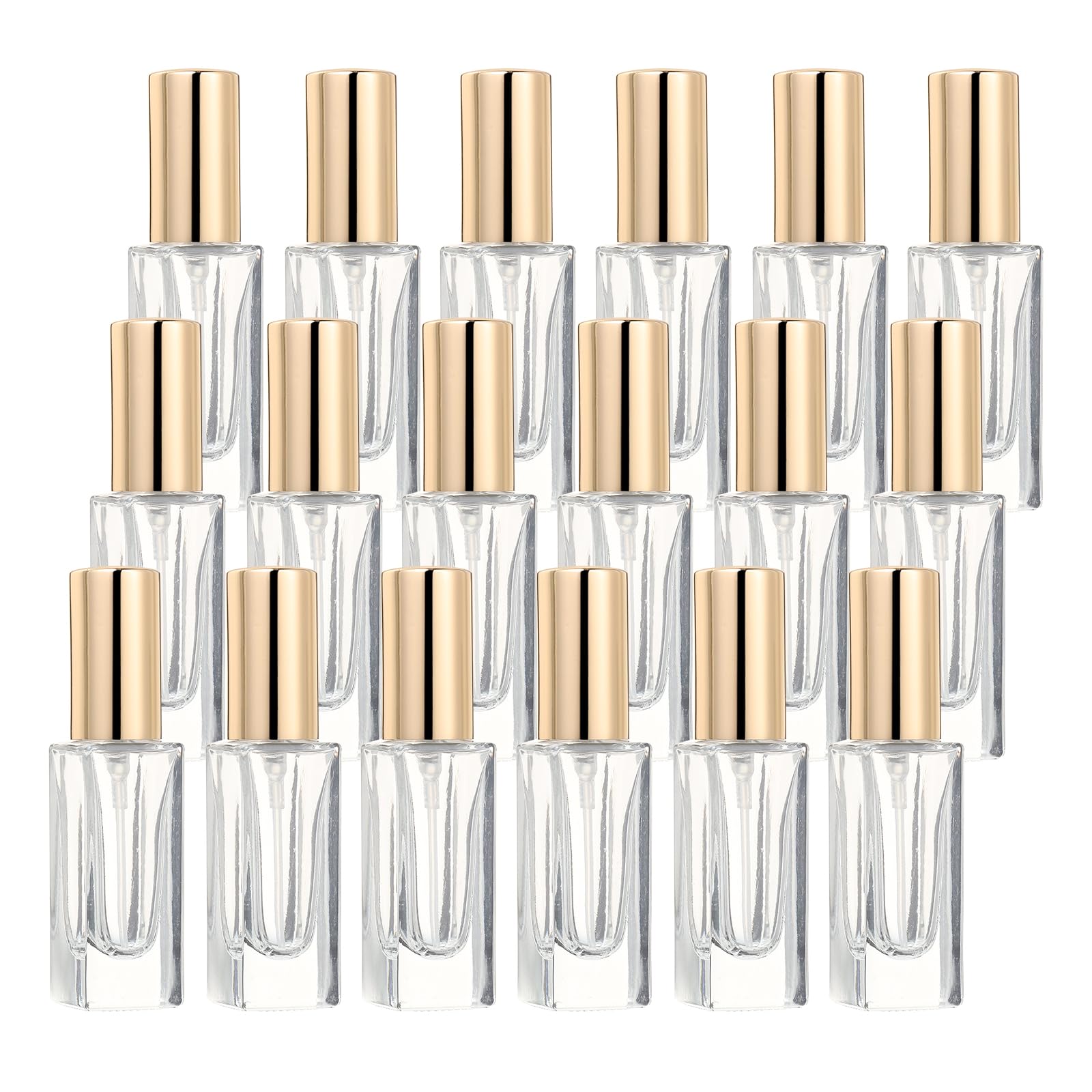 uxcell 5ml Glass Mini Perfume Bottles, 20Pcs Fine Mist Bottle Refillable Empty Mini Spray Bottles with Aluminized Nozzle for Per