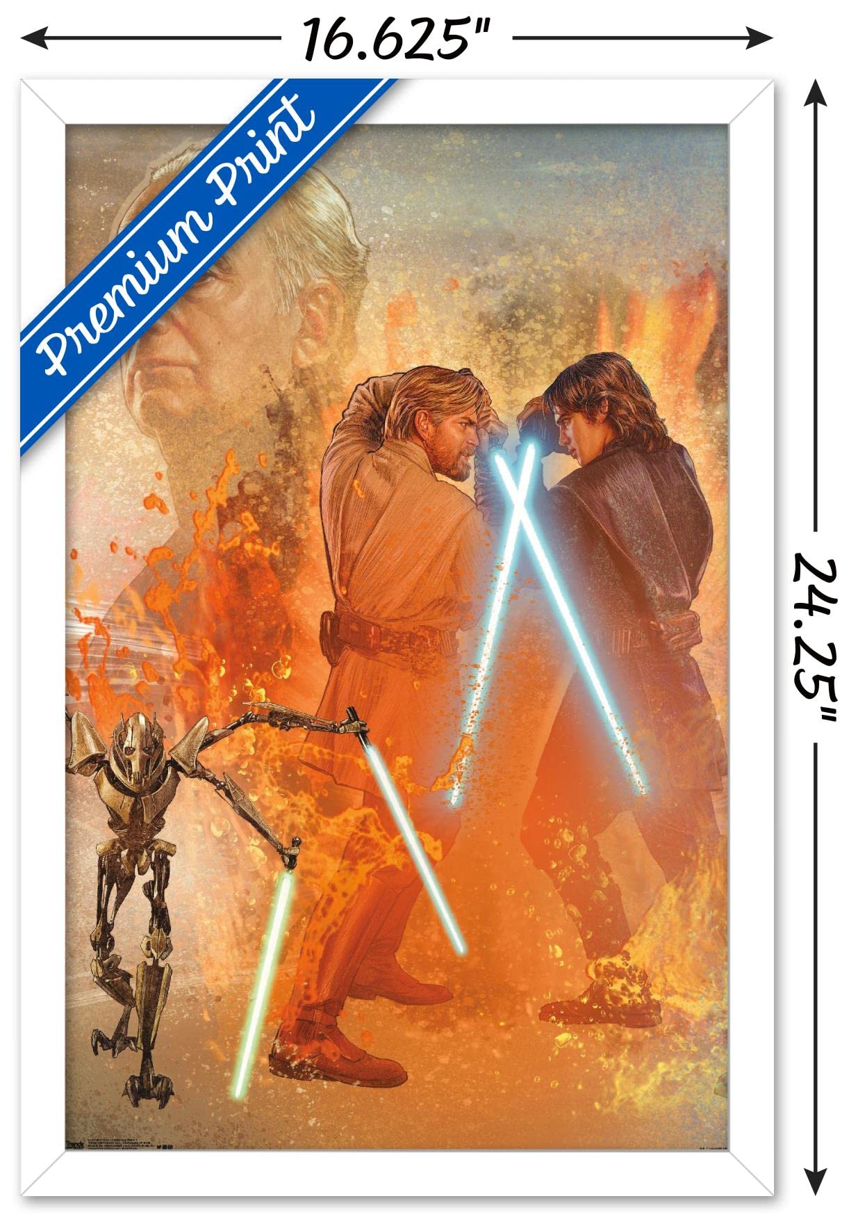 Trends International Star Wars: Revenge Of The Sith - Celebration Mural Wall Poster, 14.725'' X 22.375'', White Framed Version