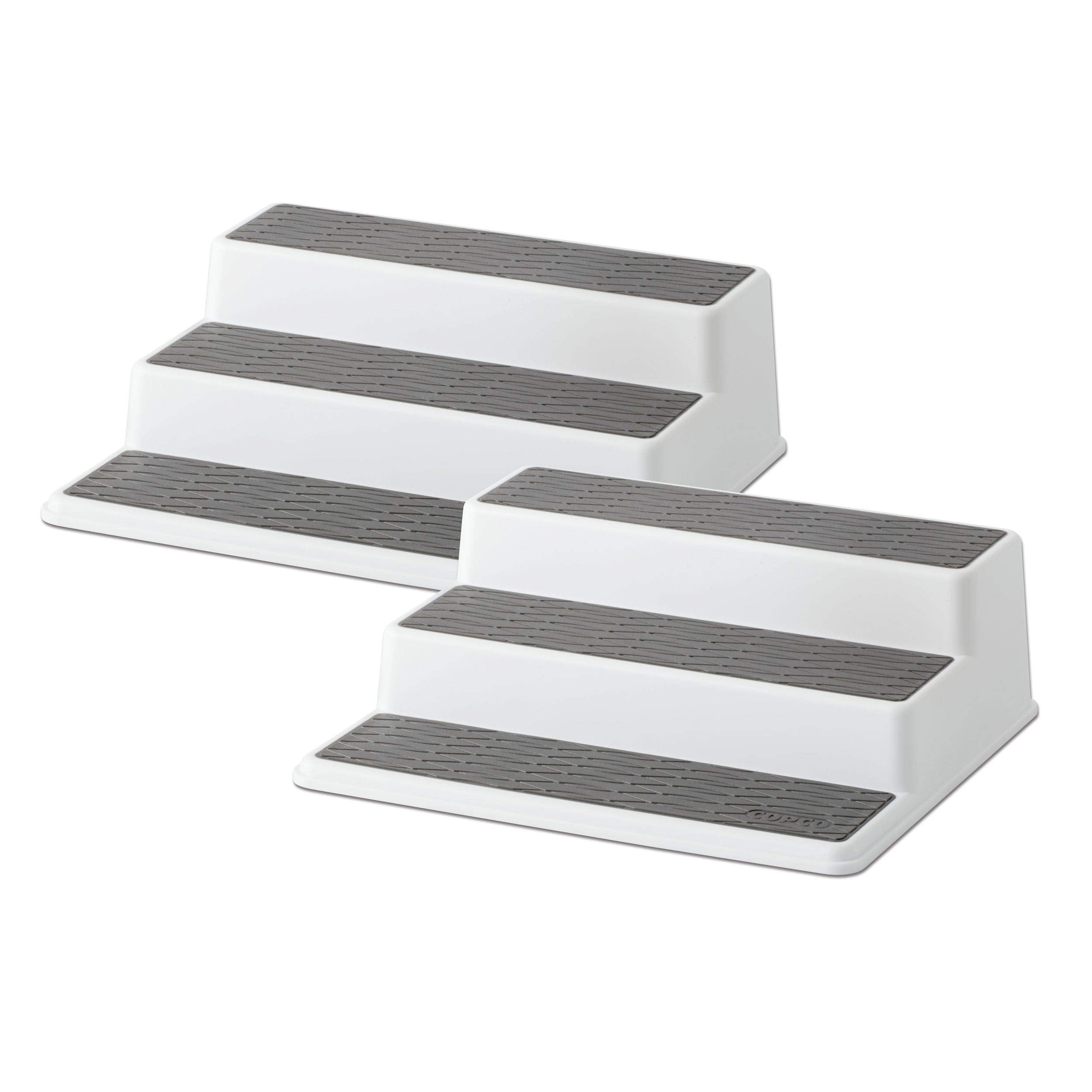 Copco Grey 2 Non-Skid 3-Tier Spice Rack Organizer for Pantry, 2-Pack, 10-Inch