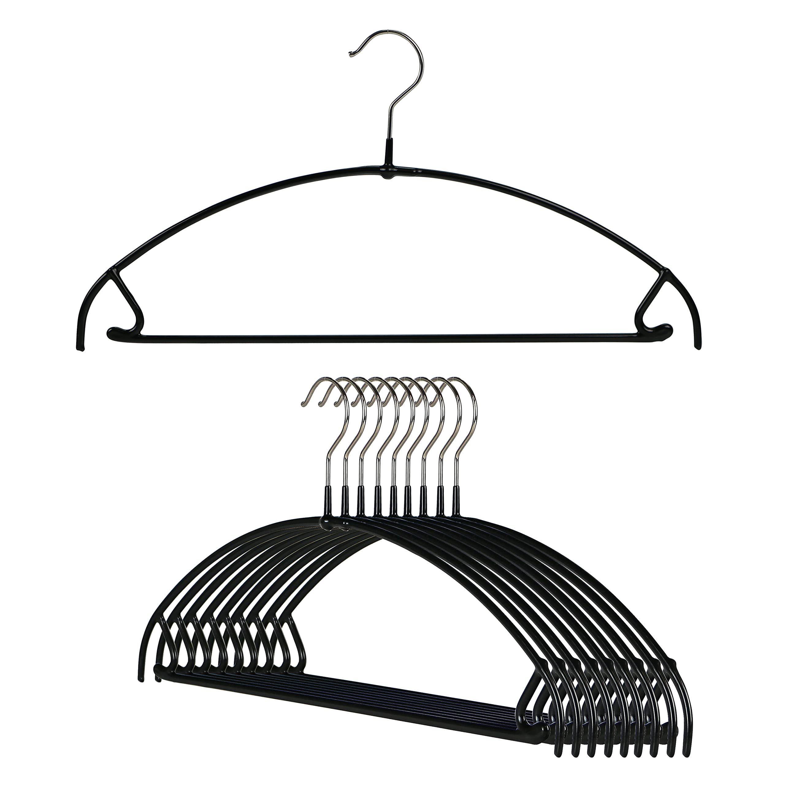 Mawa By Reston Lloyd Euro Ultra Light/Thin Series, Non-Slip Space-Saving Clothes Hanger With Bar & Hooks For Pants And Skirts, S