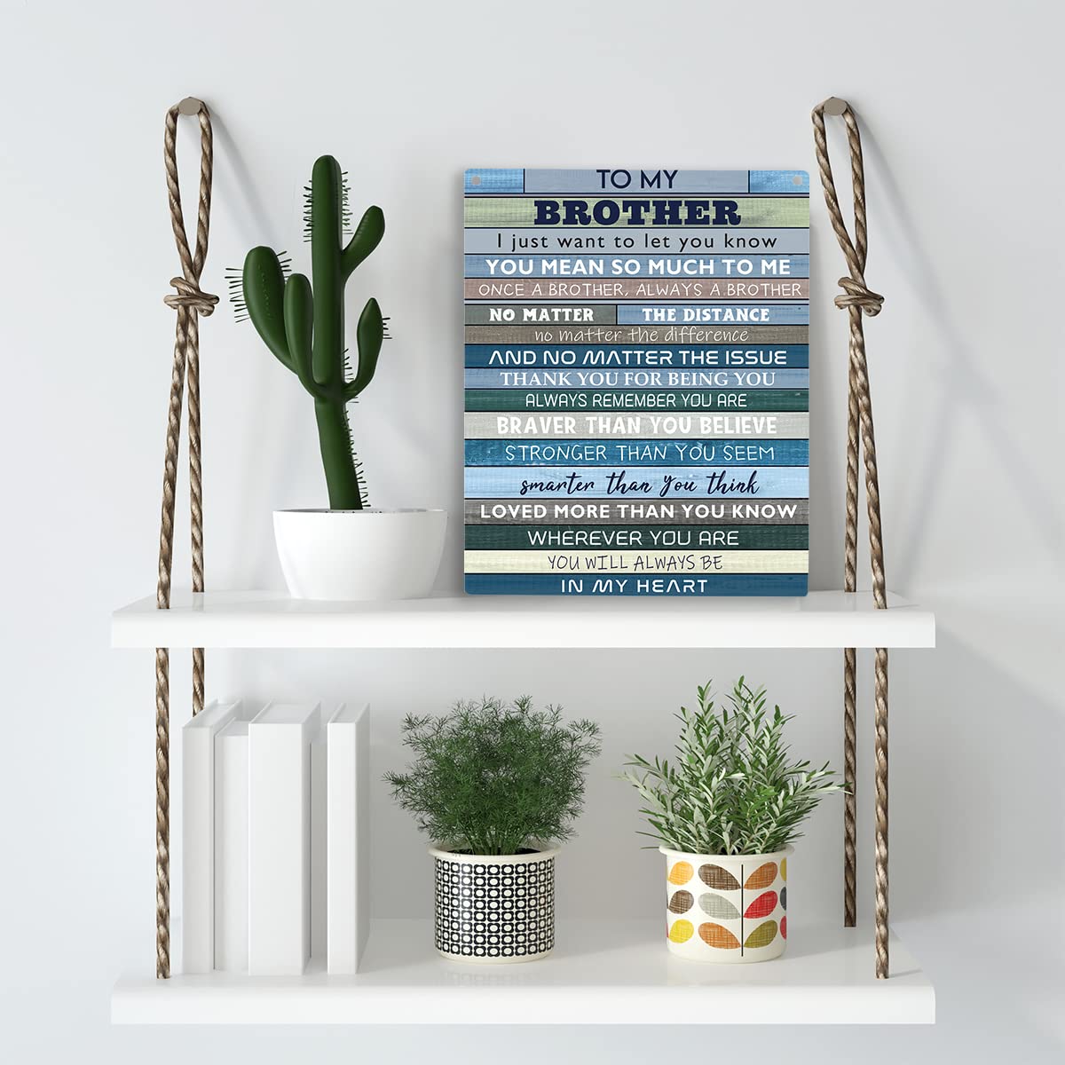 Wooden Hanging Sign for Brother - Sister Gift for Birthday, Christmas, Anniversary, Valentine - Farmhouse Bathroom Wall Decor -